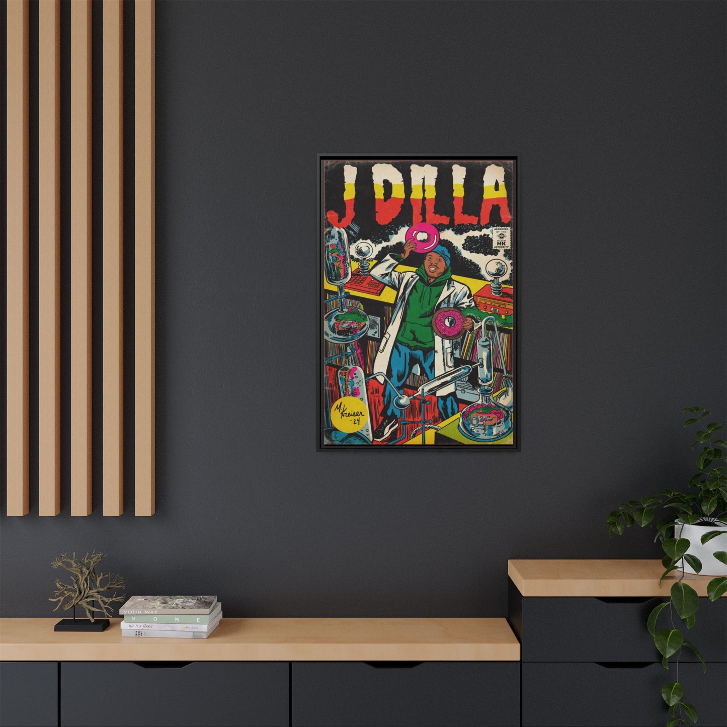 J Dilla - Comic Book Art - Gallery Canvas Wraps, Vertical Frame