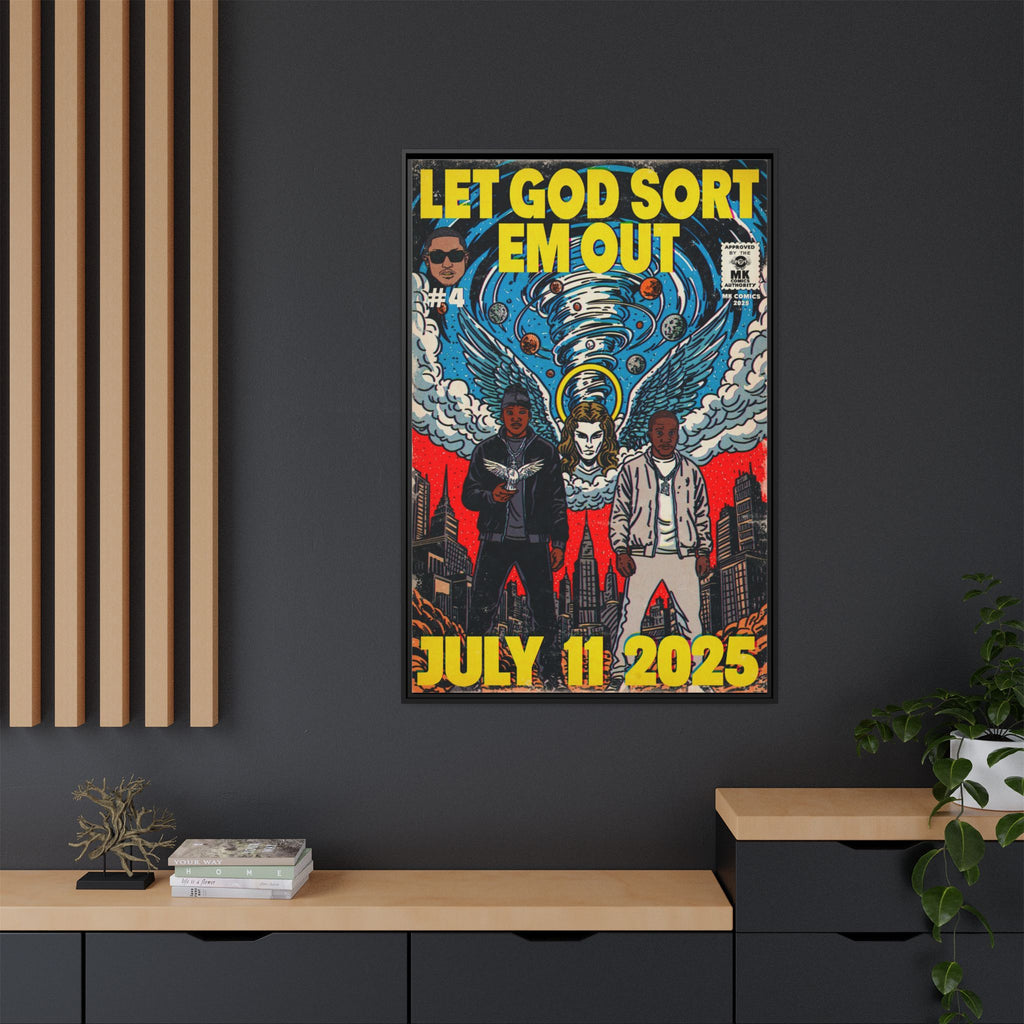 Let God Sort Em Out - Matte Canvas, Framed (Multi-color)