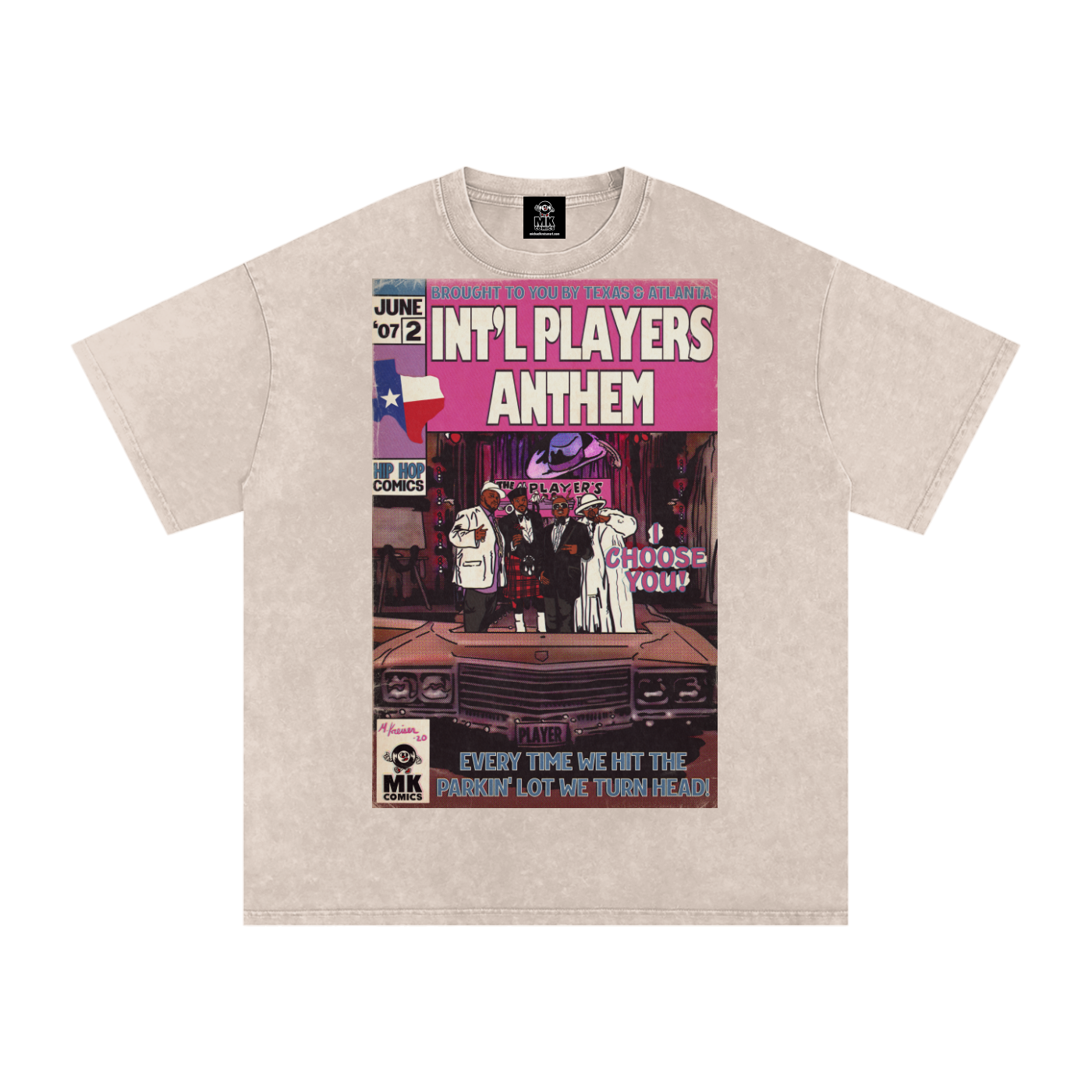 Int'l Players Anthem - Snow Washed Oversized Cotton T-Shirt