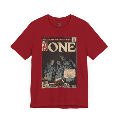 Metallica- One - Comic Book Art - Unisex Jersey Short Sleeve Tee