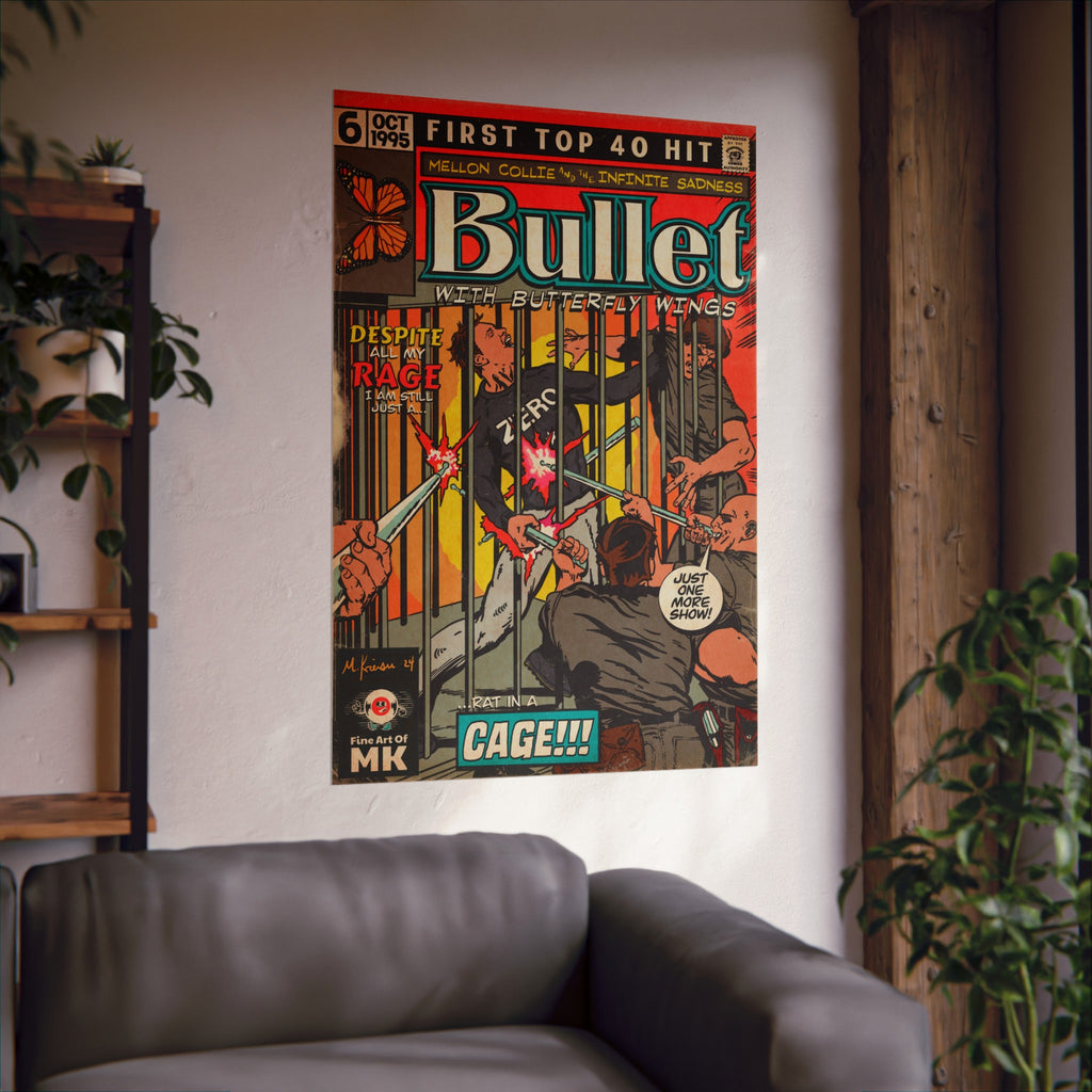 Bullet With Butterfly Wings - Matte Vertical Poster
