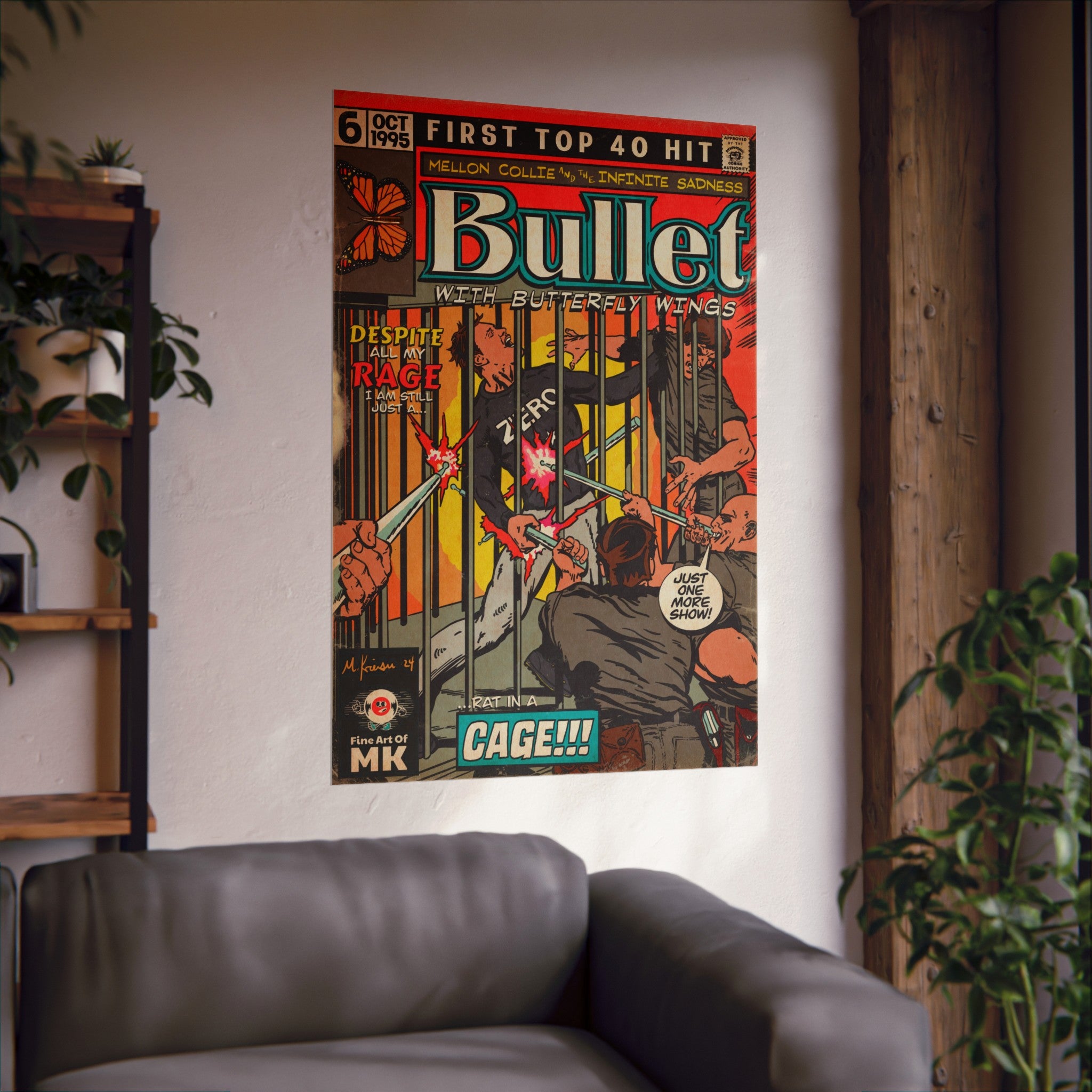 Bullet With Butterfly Wings - Matte Vertical Poster