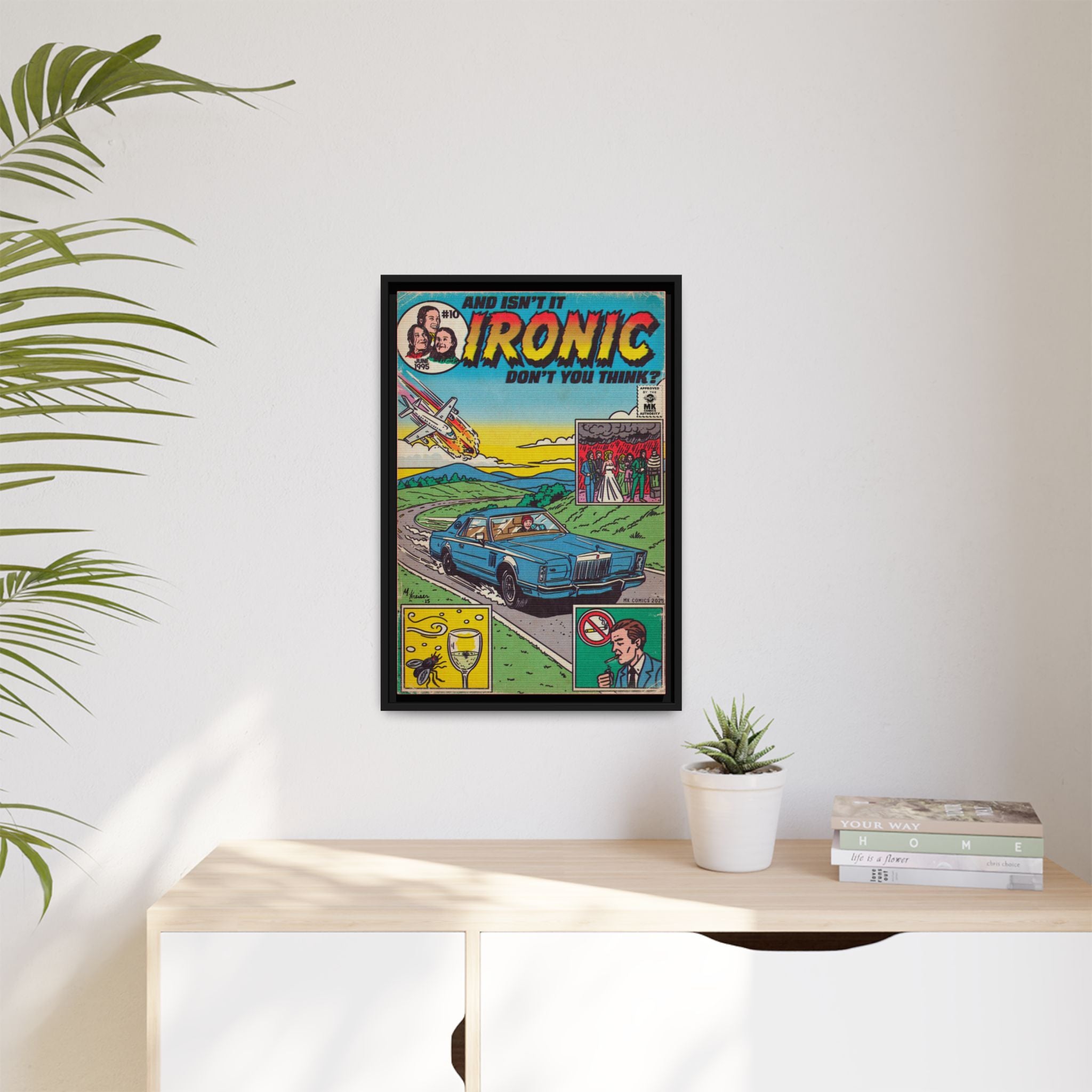 Ironic - Matte Canvas, Framed (Multi-color)