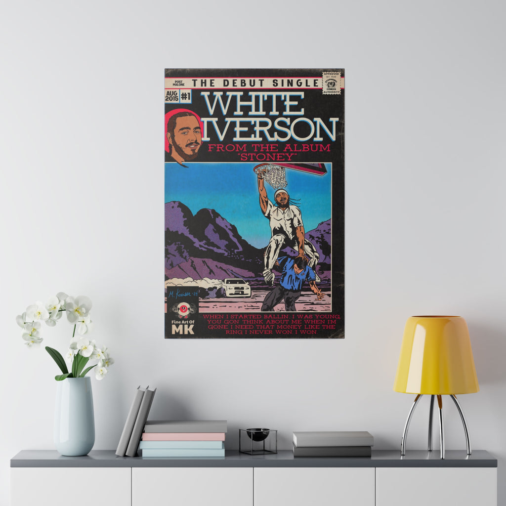 White Iverson - Matte Canvas, Stretched, 0.75"