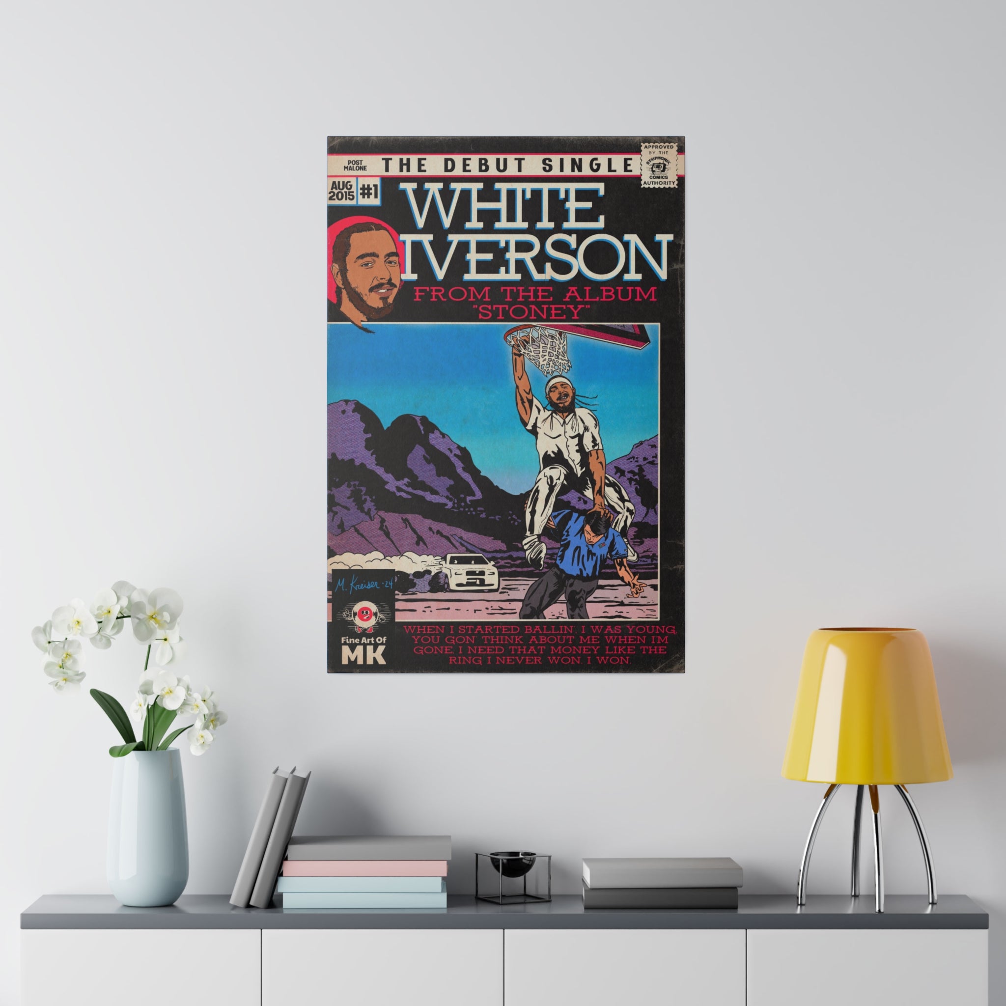 White Iverson - Matte Canvas, Stretched, 0.75"