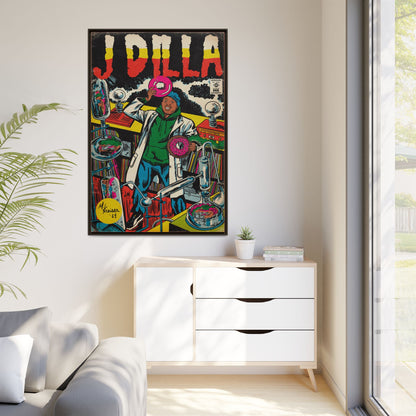 J Dilla - Comic Book Art - Gallery Canvas Wraps, Vertical Frame