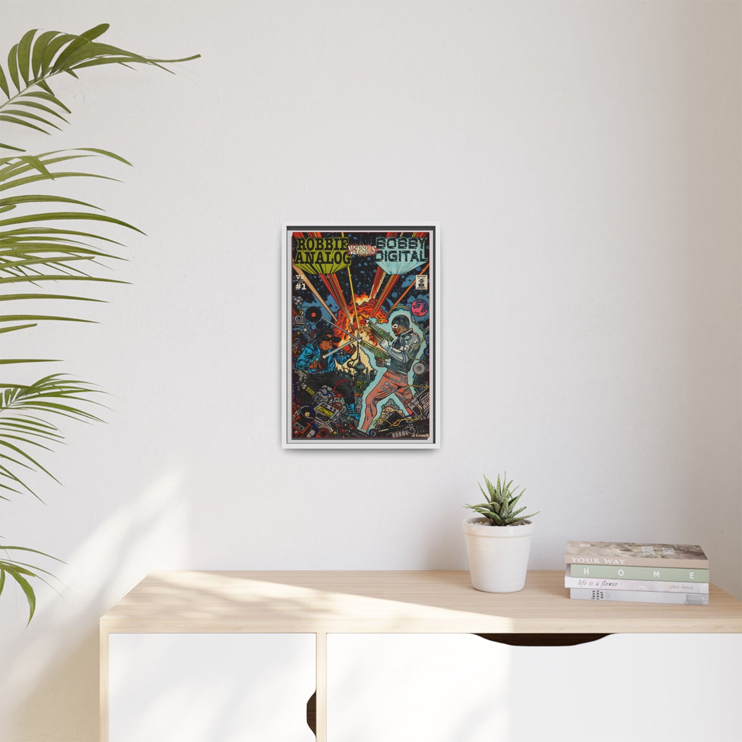 Analog vs. Digital - Matte Canvas, Framed (Multi-color)