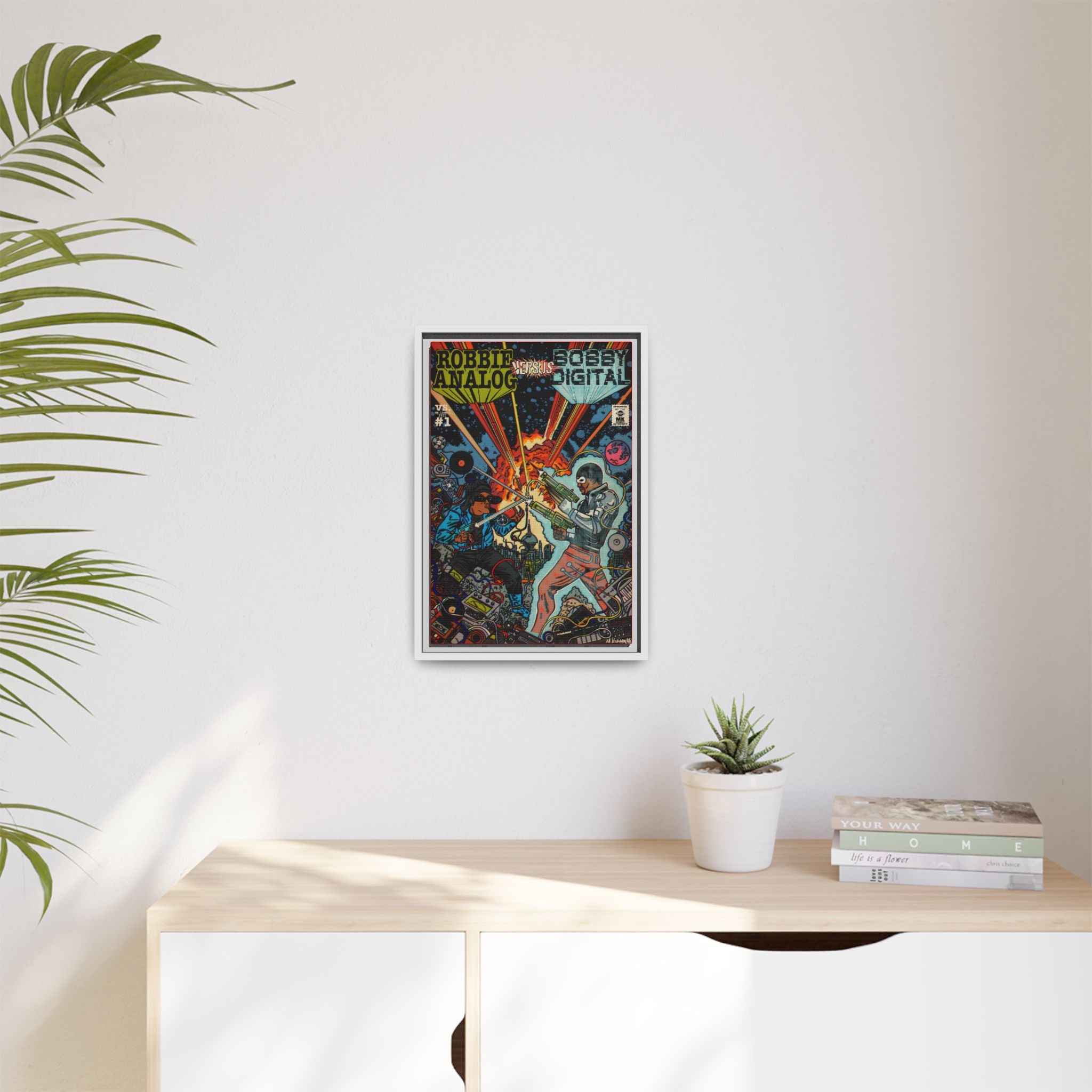 Analog vs. Digital - Matte Canvas, Framed (Multi-color)
