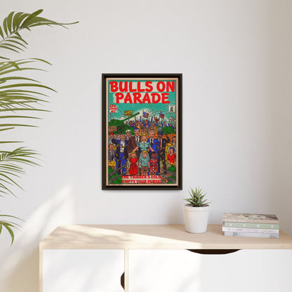 Bulls Parade -Matte Canvas, Framed (Multi-color)