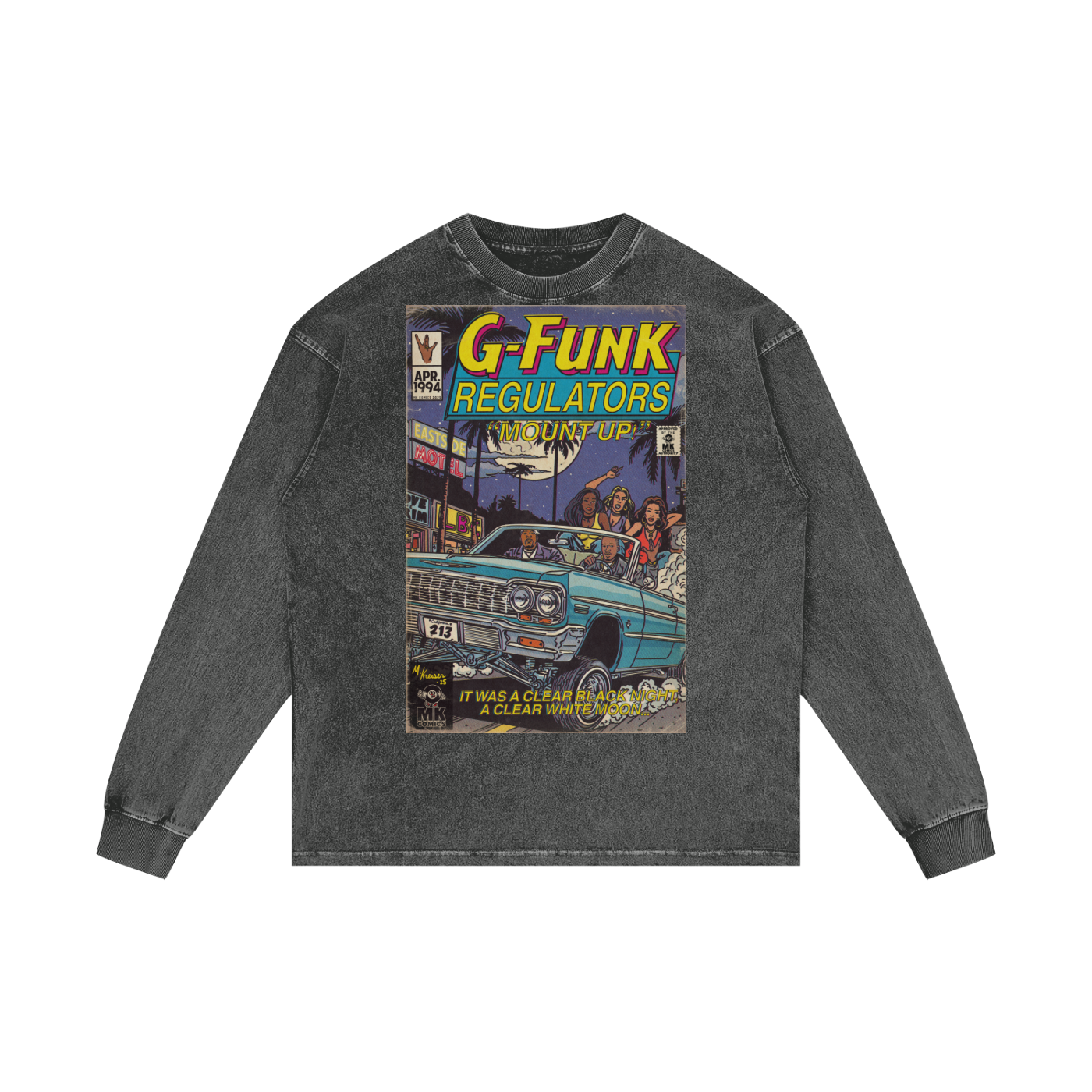 Regulate - Acid Wash Oversize Long Sleeve T-Shirt