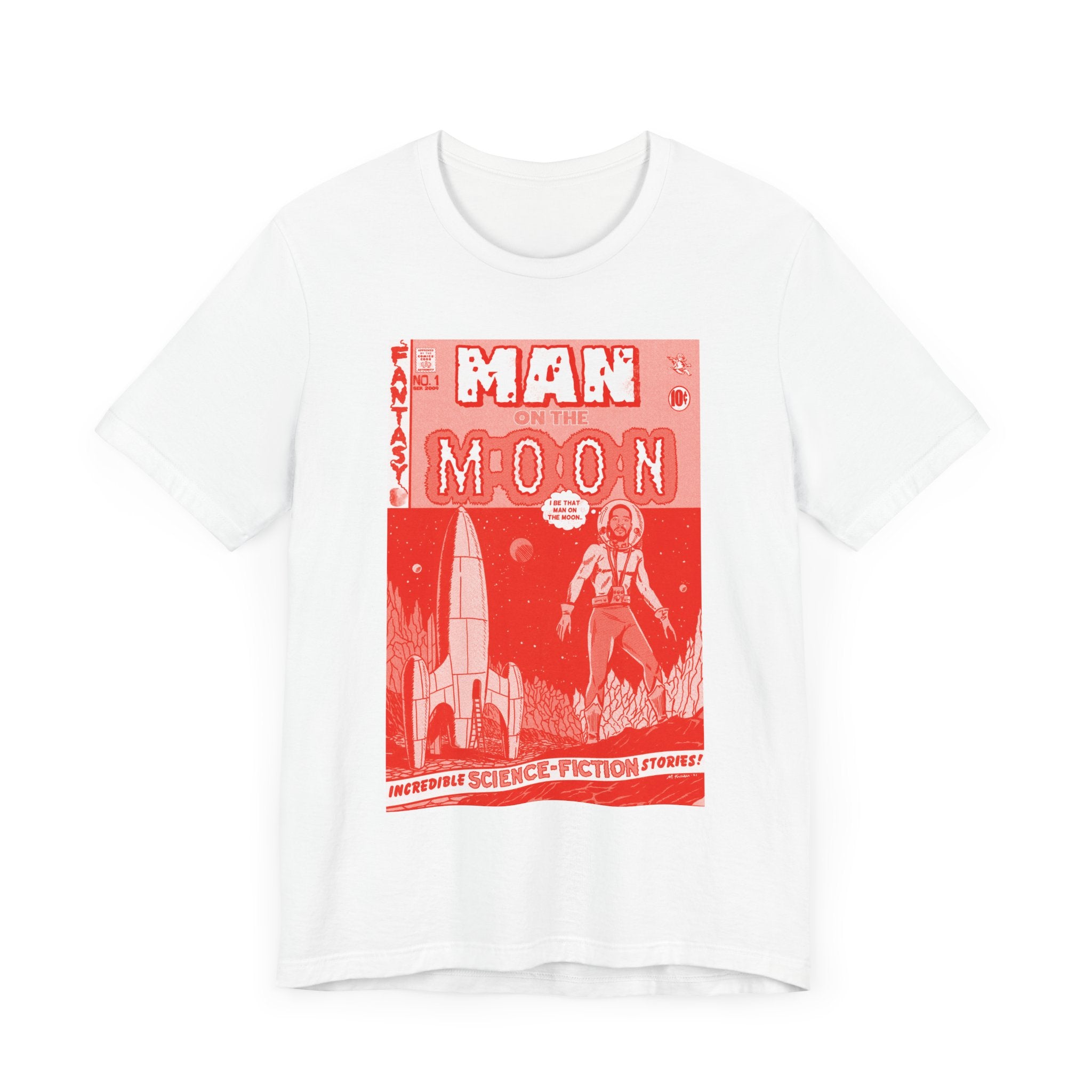 Man on the Moon - RED VARIANT - Unisex Jersey Short Sleeve Tee