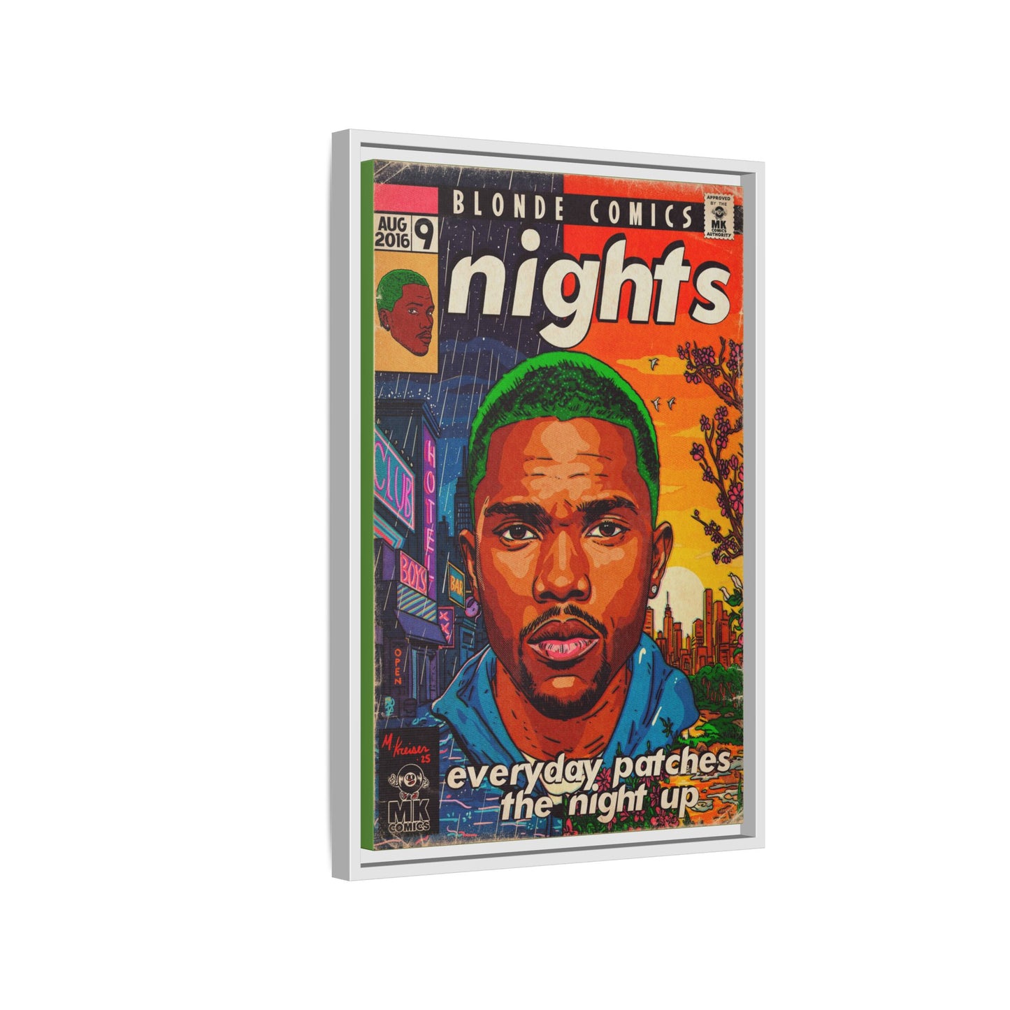 Frank Ocean -Nights - Matte Canvas, Framed (Multi-color)