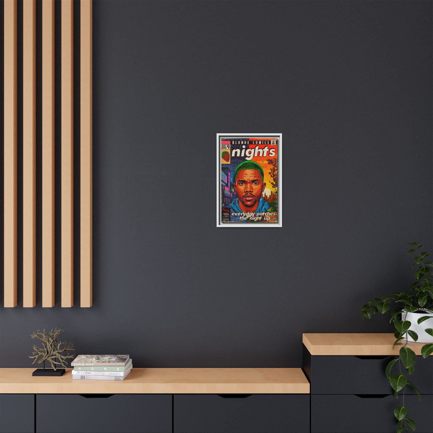 Frank Ocean -Nights - Matte Canvas, Framed (Multi-color)