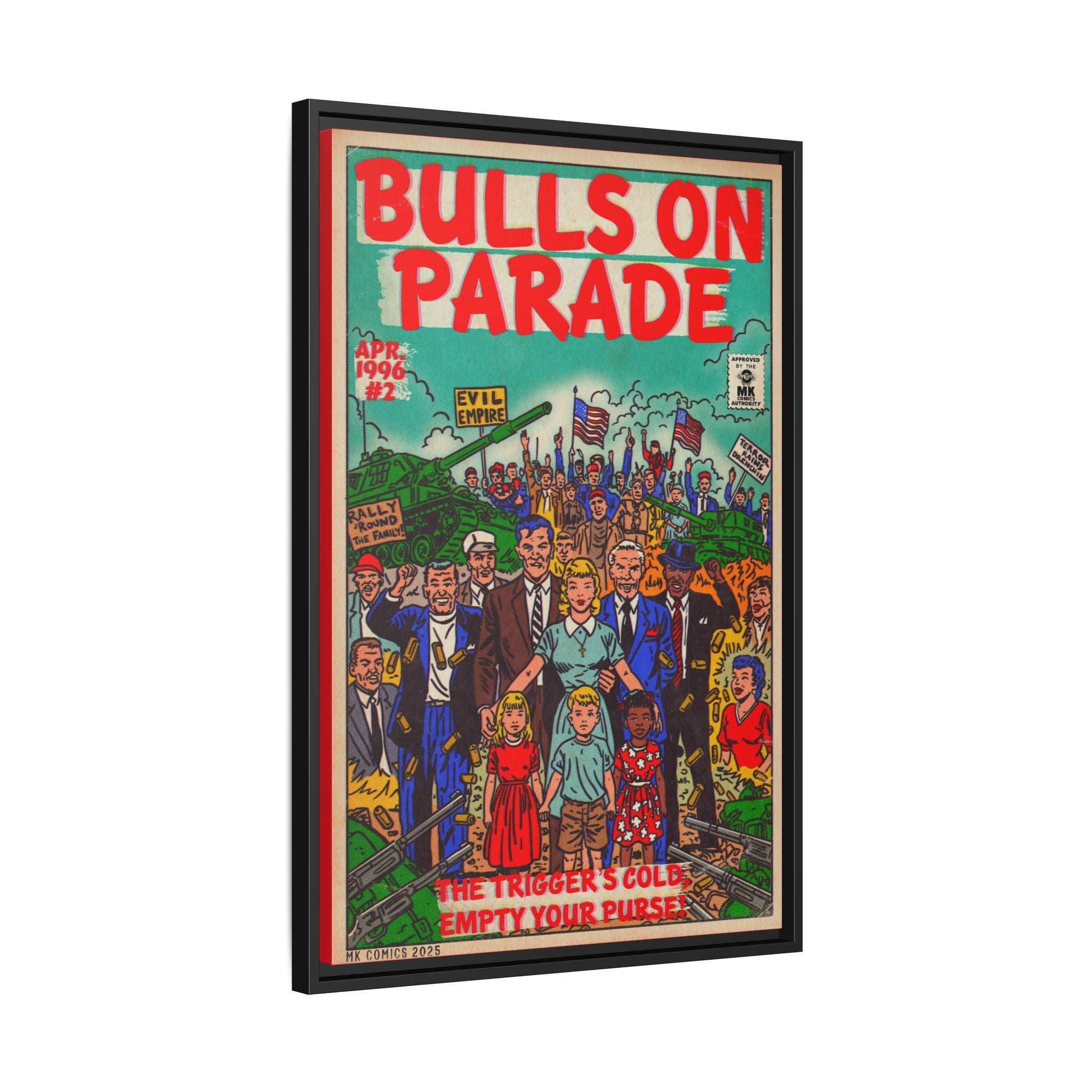 Bulls Parade -Matte Canvas, Framed (Multi-color)