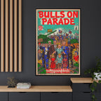 Bulls Parade -Matte Canvas, Framed (Multi-color)