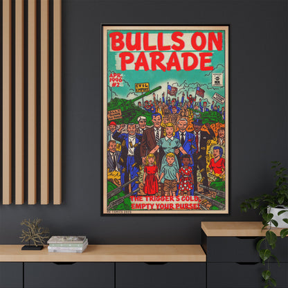Bulls Parade -Matte Canvas, Framed (Multi-color)