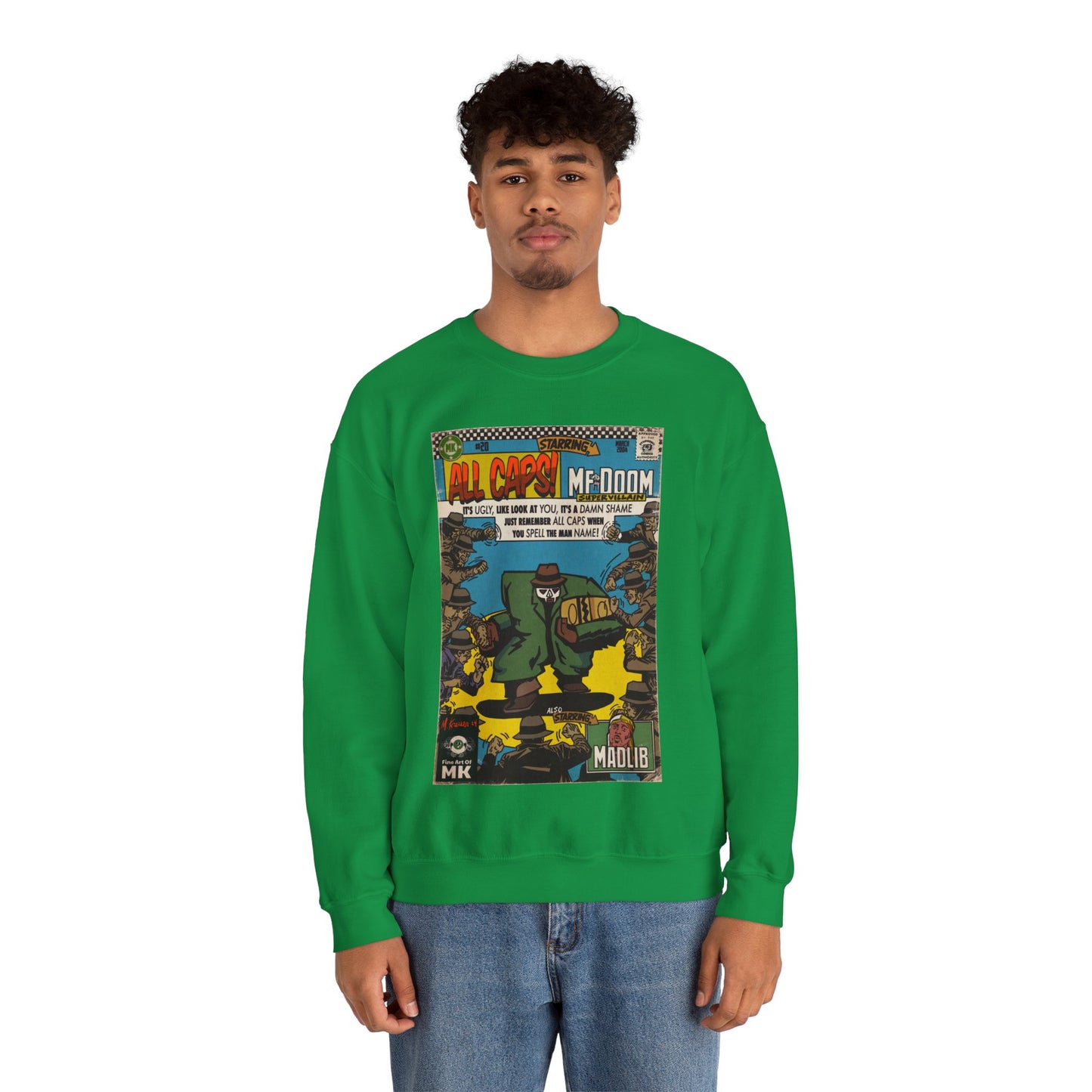 MF DOOM - All Caps - Unisex Heavy Blend™ Crewneck Sweatshirt