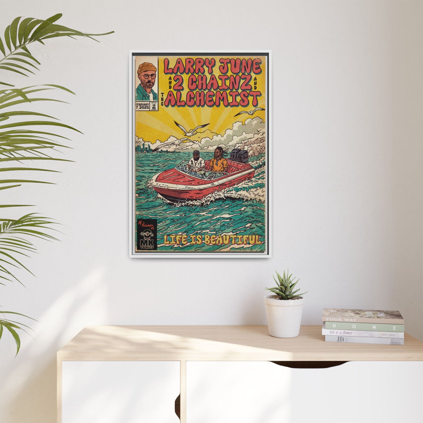 Life is Beautiful - Matte Canvas, Framed (Multi-color)