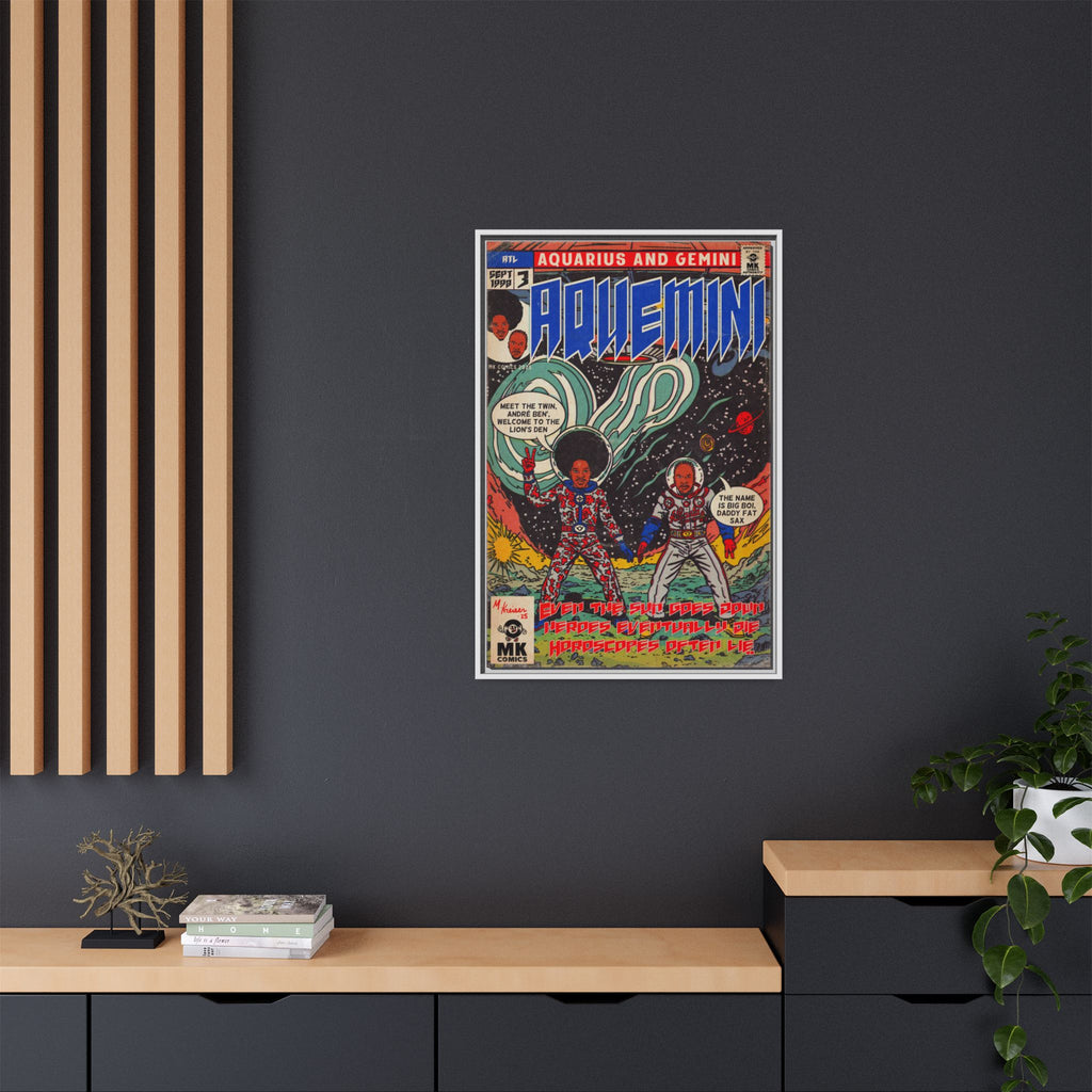 Aquemini - Comic Book Art - Matte Canvas, Framed (Multi-color)