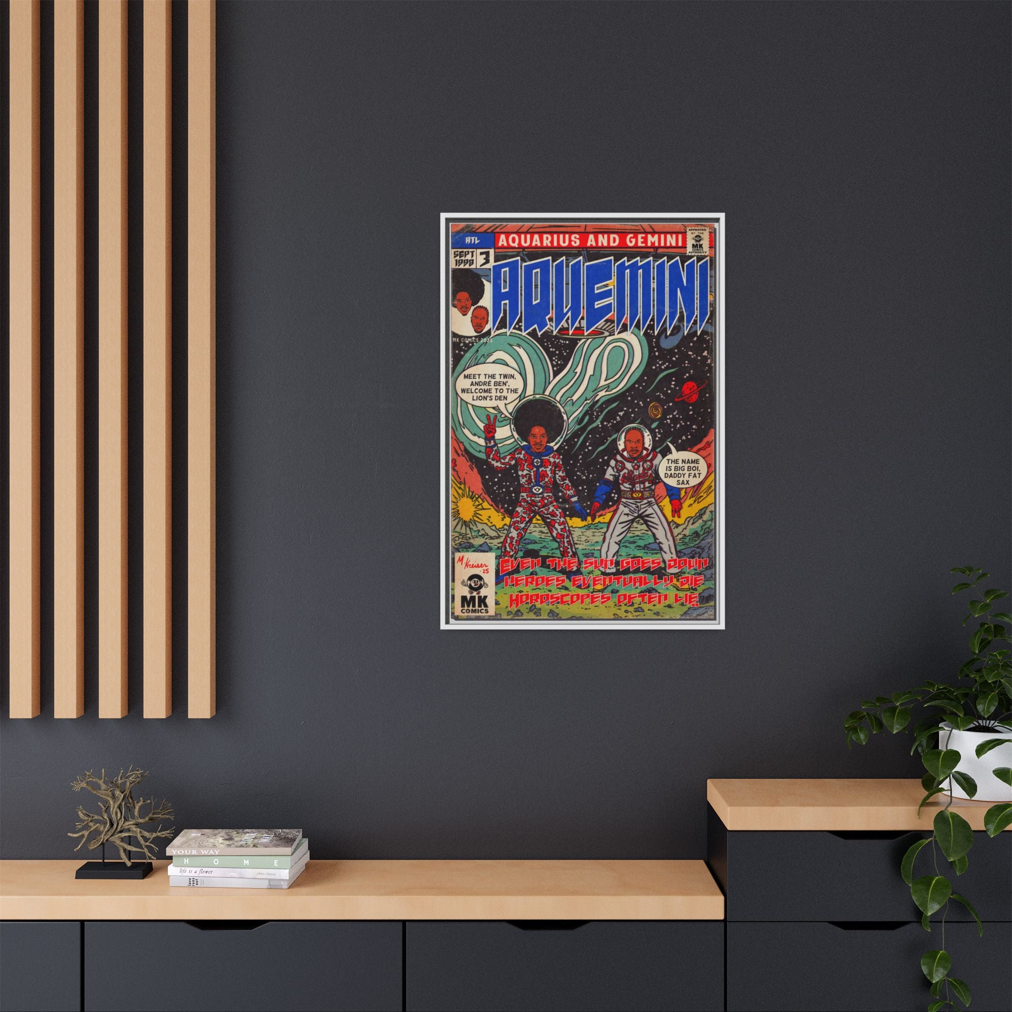 Aquemini - Comic Book Art - Matte Canvas, Framed (Multi-color)