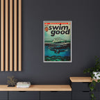 Swim Good - Matte Canvas, Framed (Multi-color)