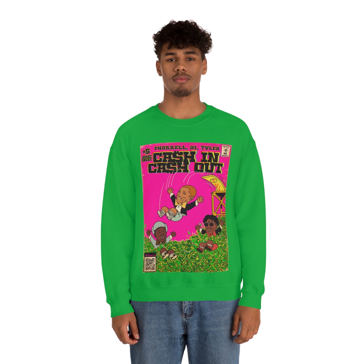 Pharrell, 21 Savage & Tyler - Cash In Cash Out - Unisex Heavy Blend™ Crewneck Sweatshirt