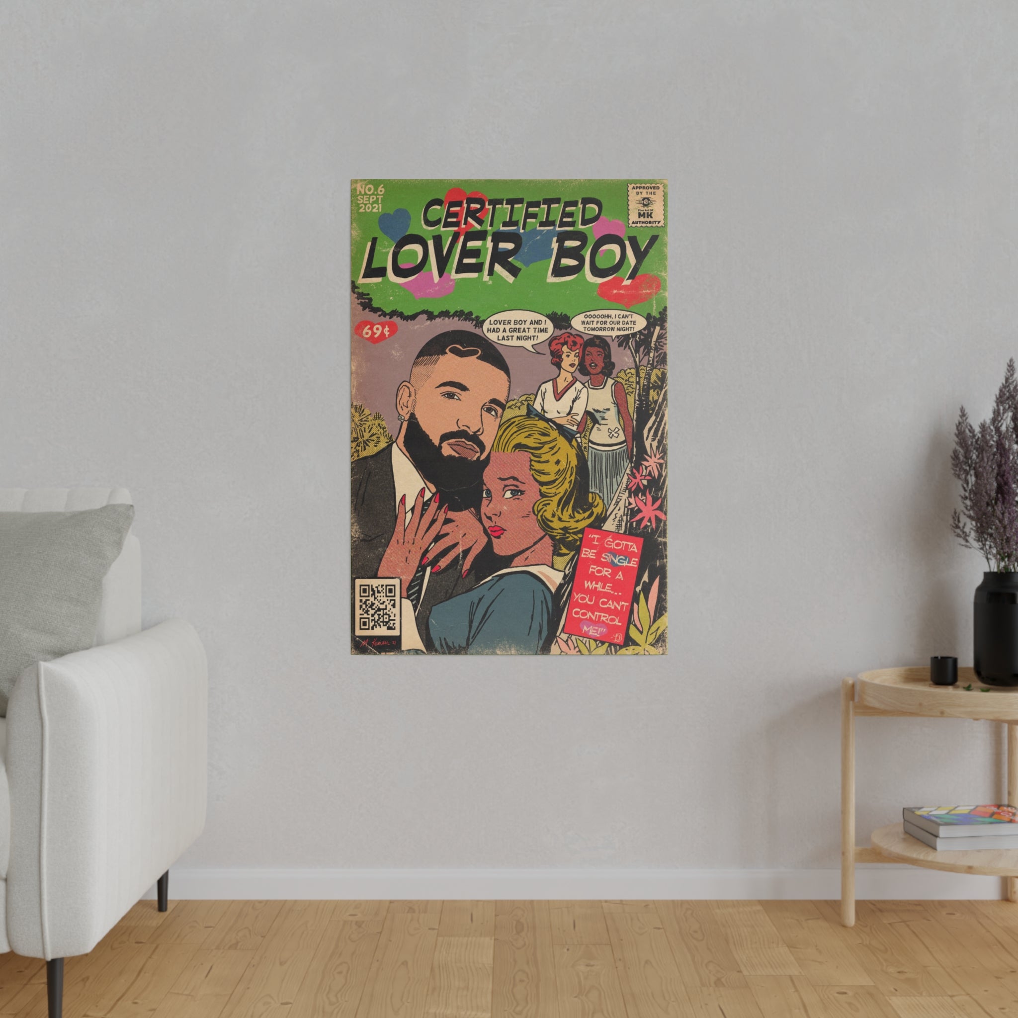 Certified Lover Boy - Matte Canvas, Stretched, 0.75"