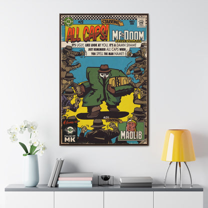 MF DOOM - All Caps - Gallery Canvas Wraps, Vertical Frame