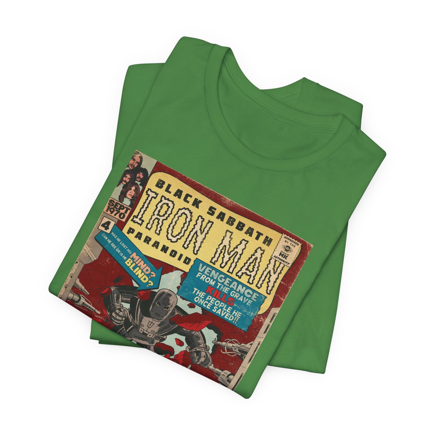 Black Sabbath - Iron Man Rock Comic Art - Unisex Jersey Short Sleeve Tee