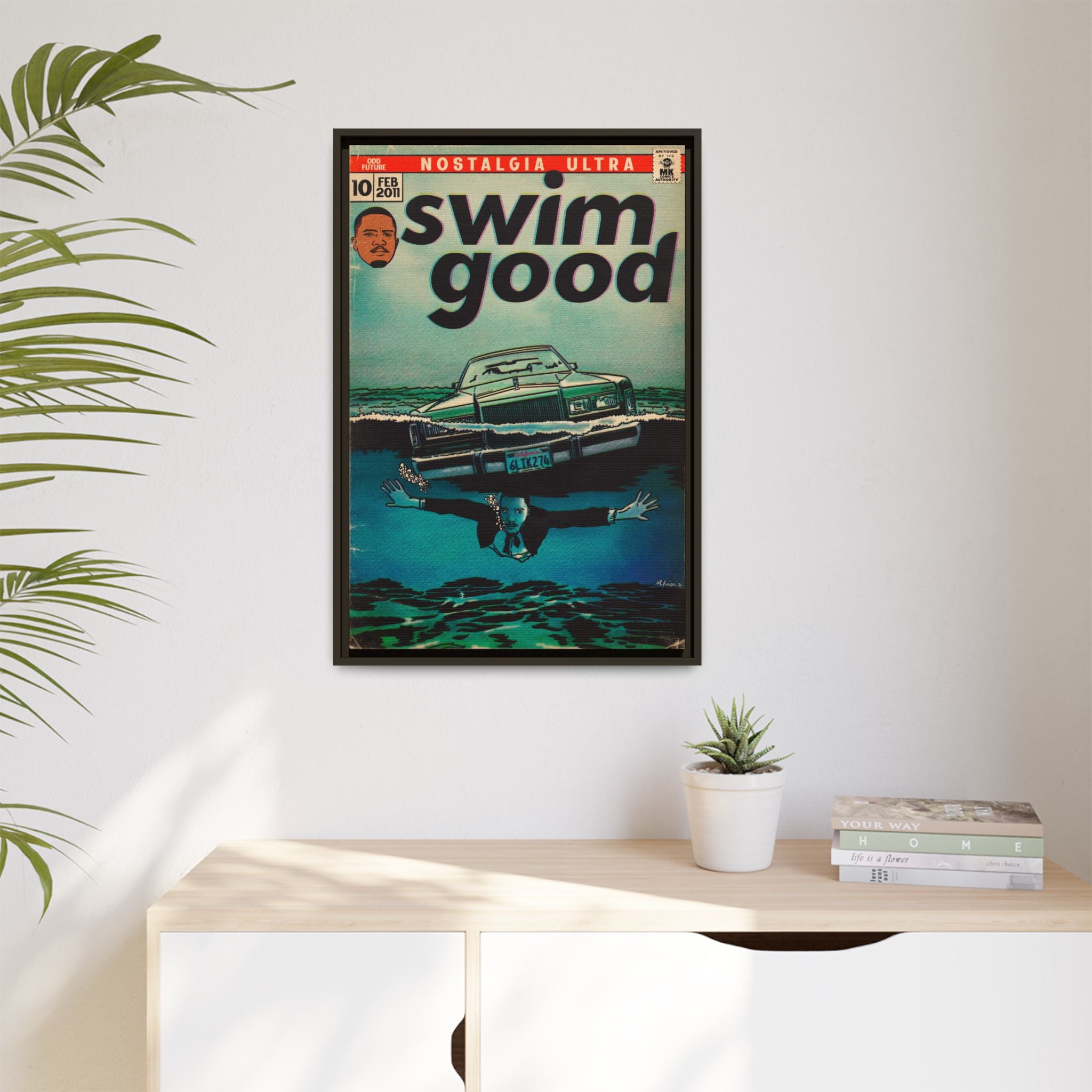 Swim Good - Matte Canvas, Framed (Multi-color)