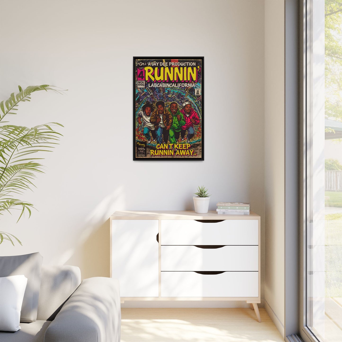Runnin' - Matte Canvas, Framed (Multi-color)