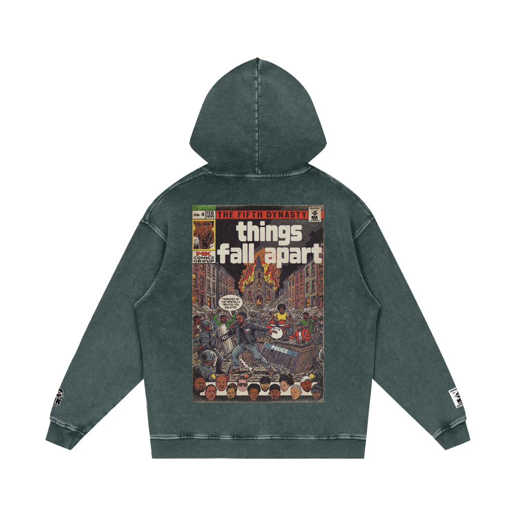Things Fall Apart - Snow Washed Loose Cotton Hoodie