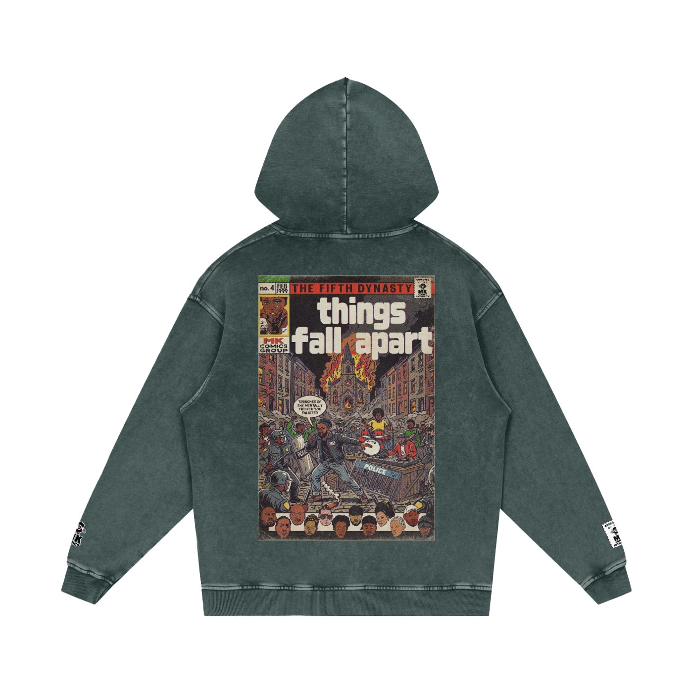 Things Fall Apart - Snow Washed Loose Cotton Hoodie