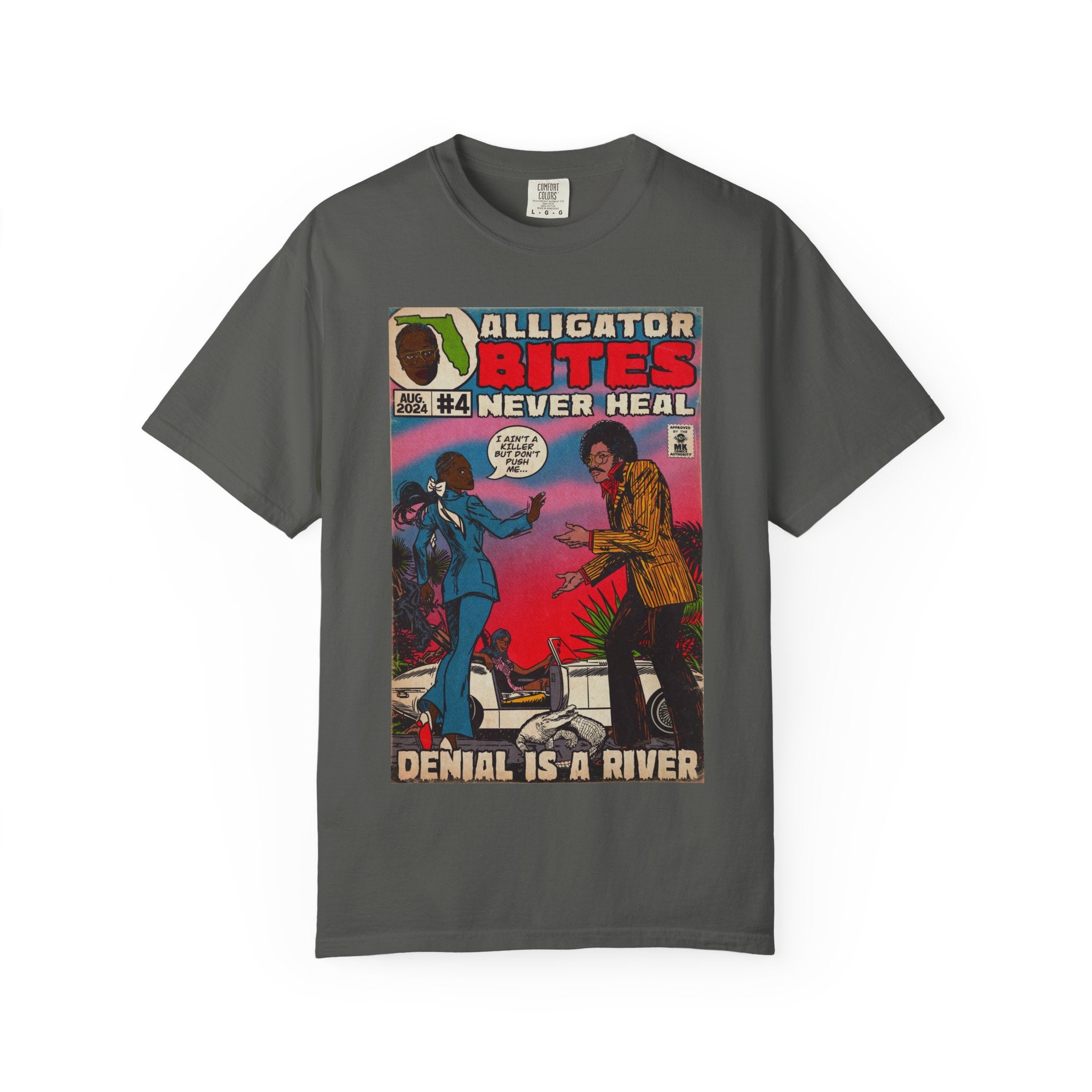 Denial is a River - Alligator Bites - Unisex Comfort Colors T-shirt