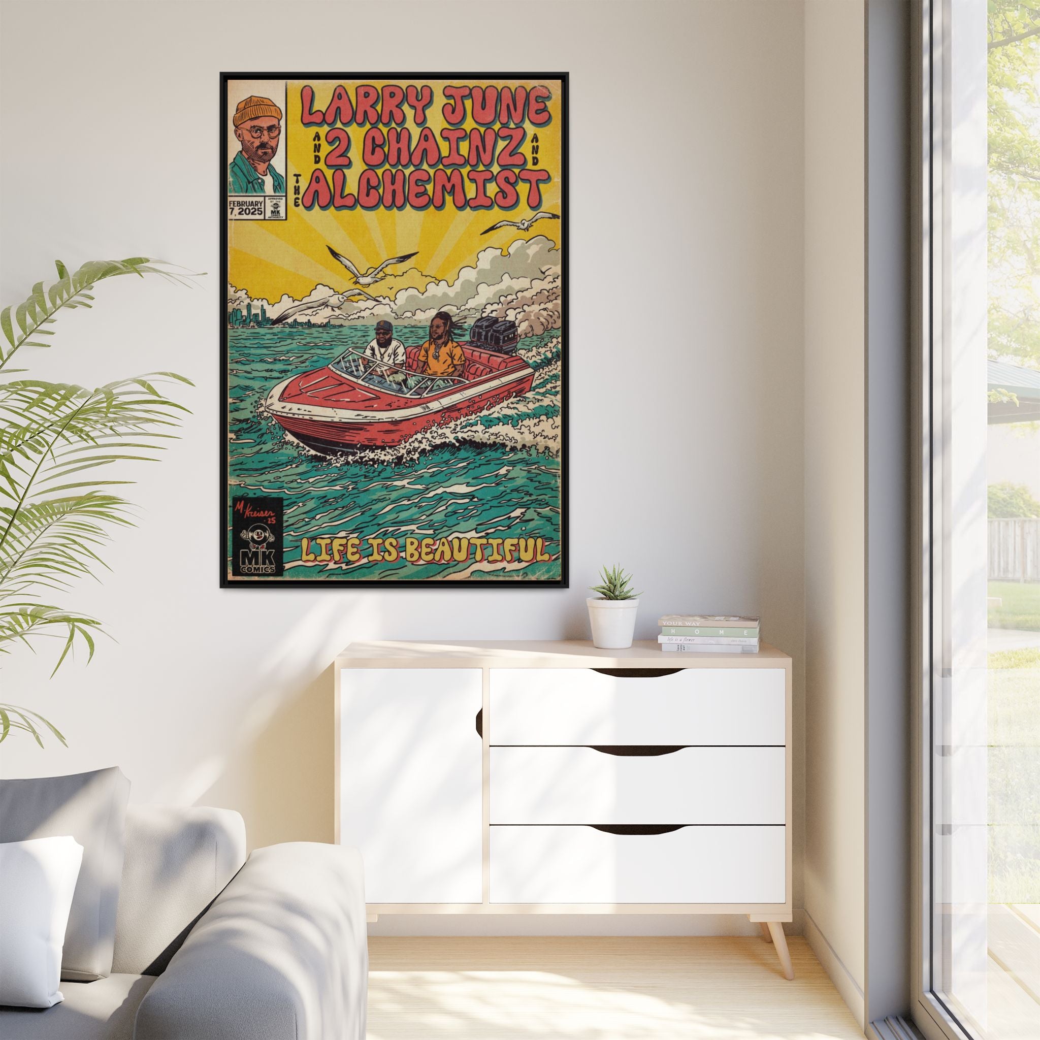 Life is Beautiful - Matte Canvas, Framed (Multi-color)