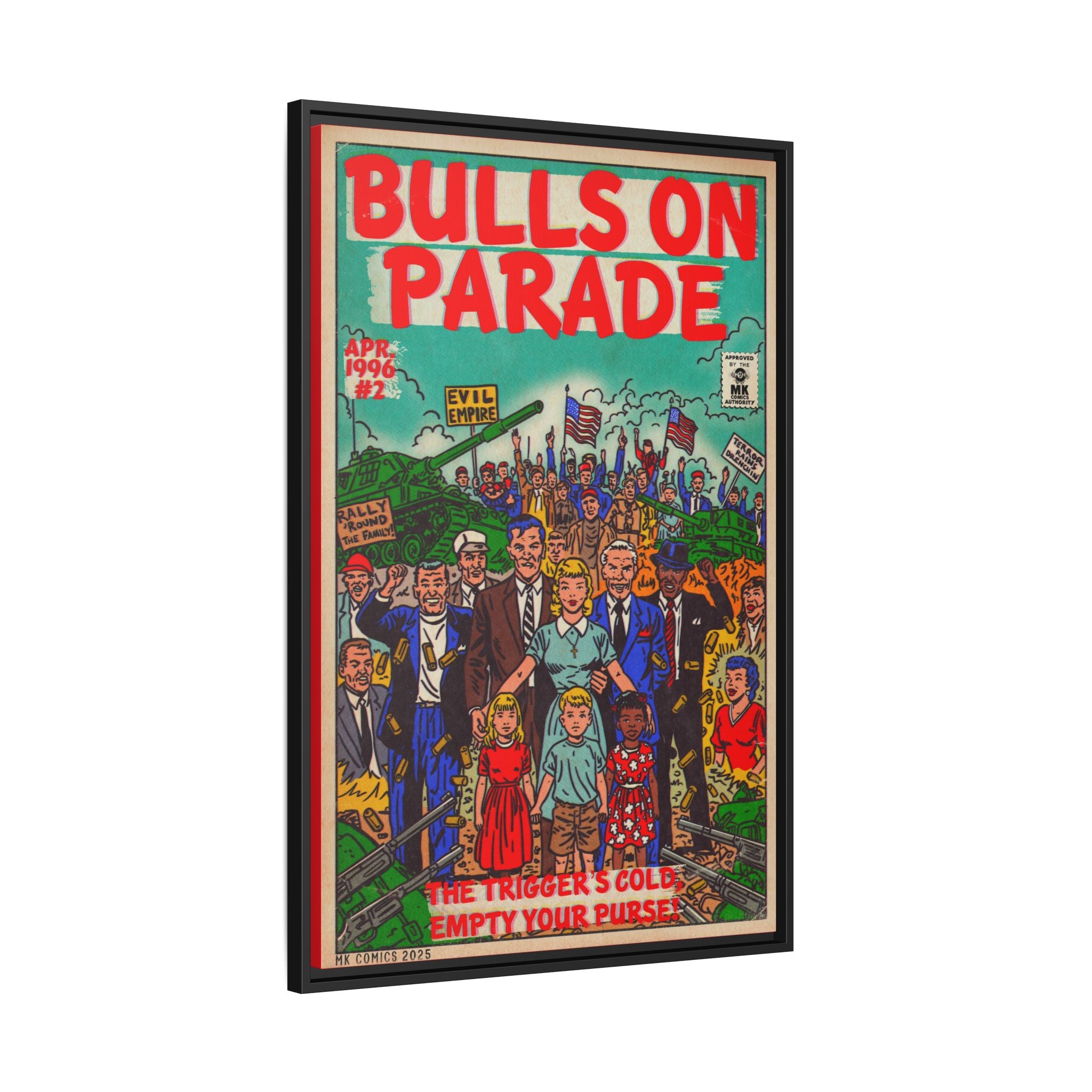 Bulls Parade -Matte Canvas, Framed (Multi-color)