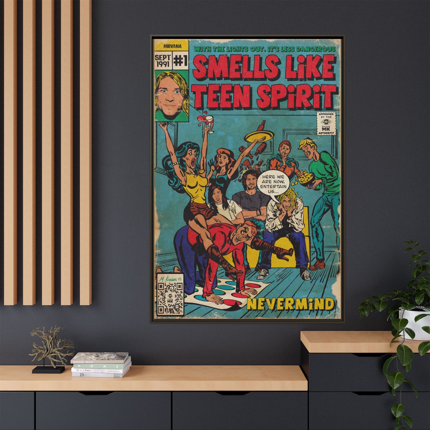 Nirvana - Smells Like Teen Spirit -  Gallery Canvas Wraps, Vertical Frame