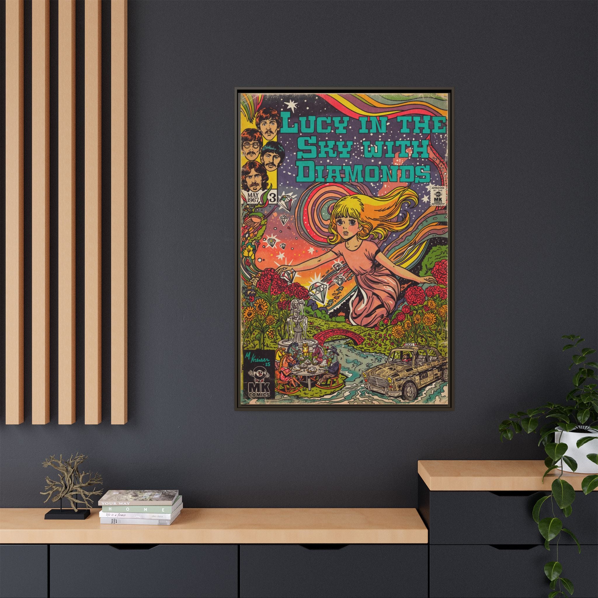 Lucy in the Sky with Diamonds - Matte Canvas, Framed (Multi-color)