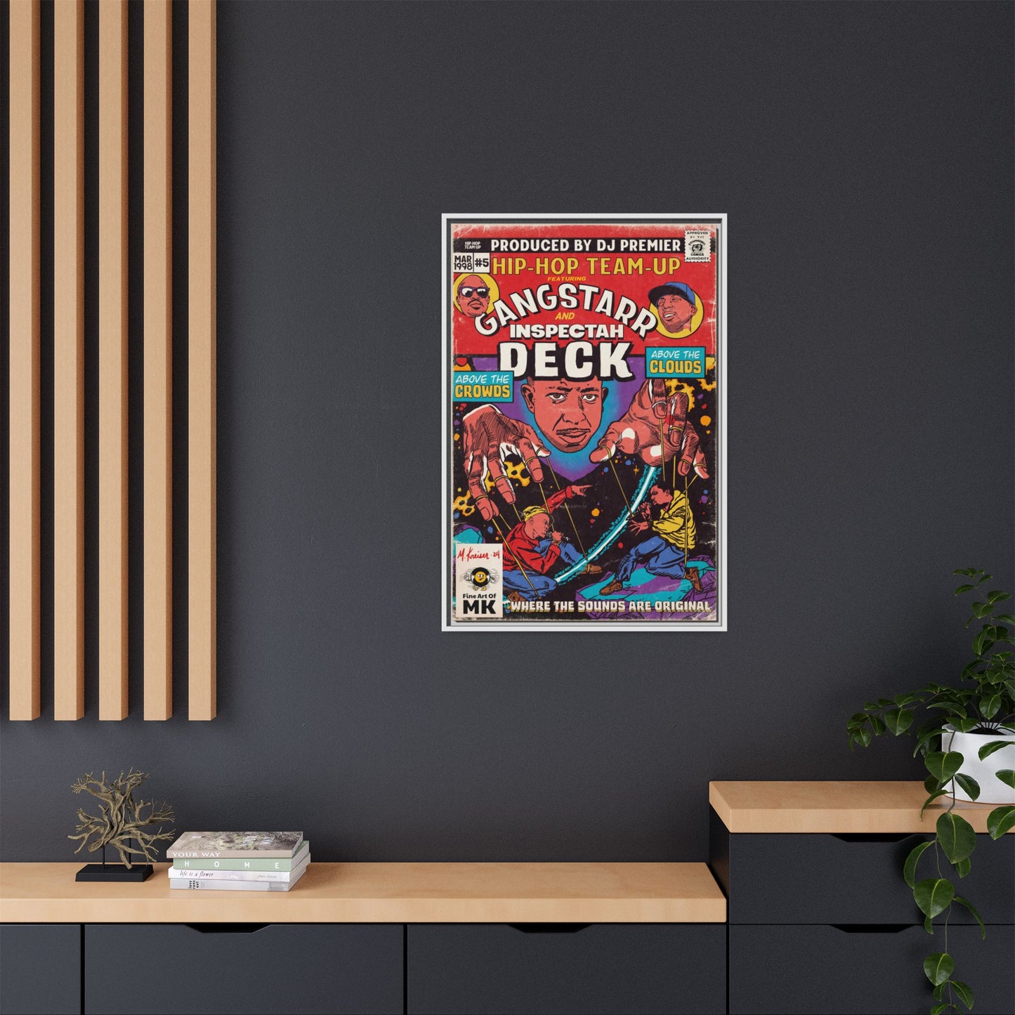 Gang Starr & Inspectah Deck - Above The Clouds - Gallery Canvas Wraps, Vertical Frame