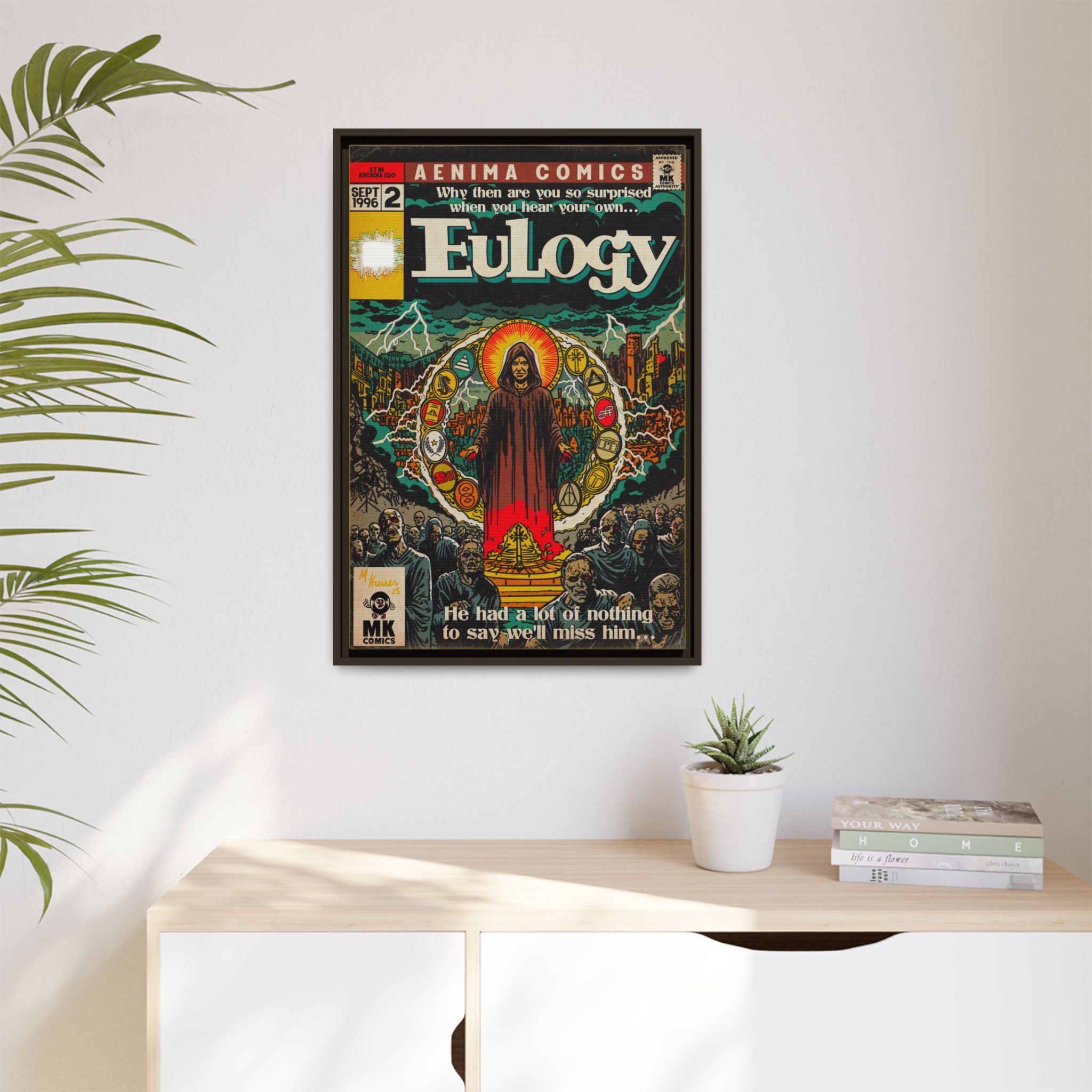 Eulogy - Matte Canvas, Framed (Multi-color)