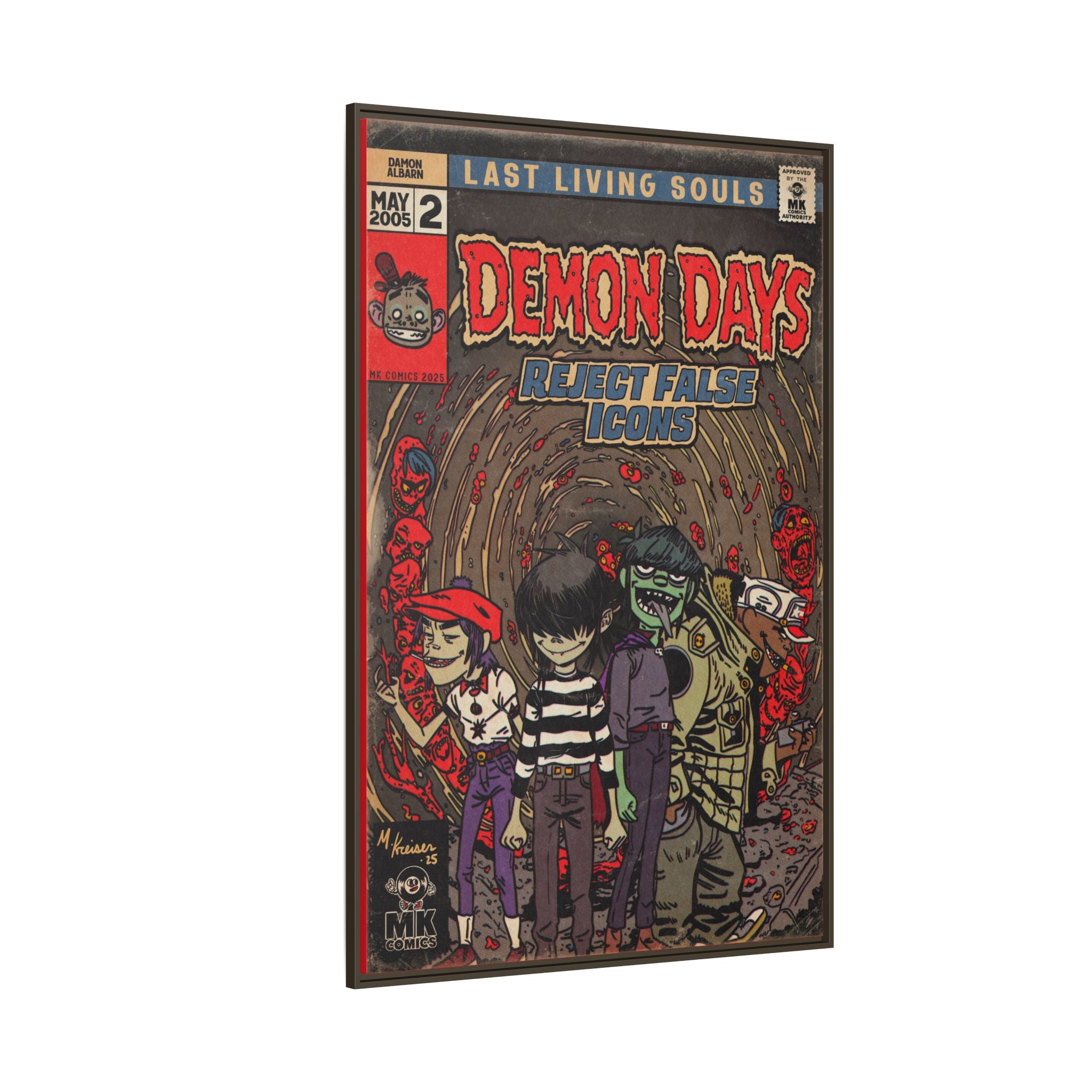Demon Days - Matte Canvas, Framed (Multi-color)
