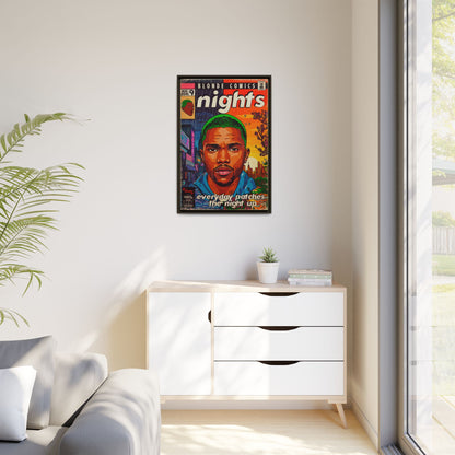 Frank Ocean -Nights - Matte Canvas, Framed (Multi-color)