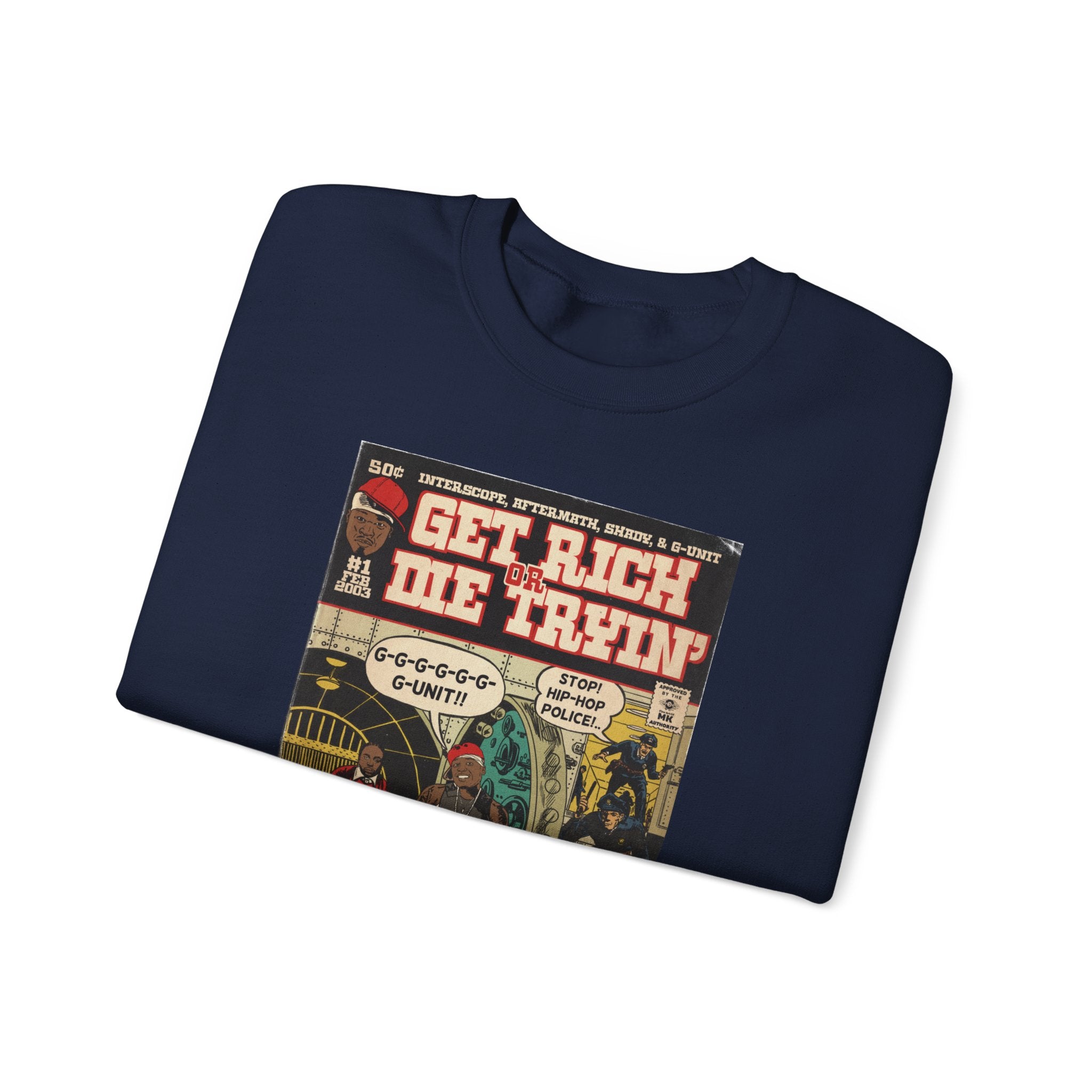 Get Rich Or Die Tryin - Comic Art - Unisex Heavy Blend™ Crewneck Sweatshirt