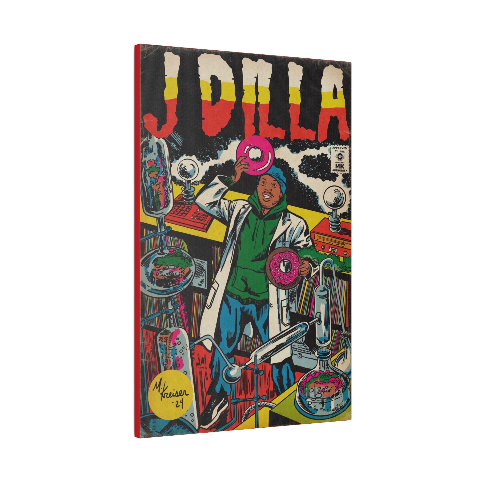 Dilla - Comic Book Art - Matte Canvas, Stretched, 0.75"