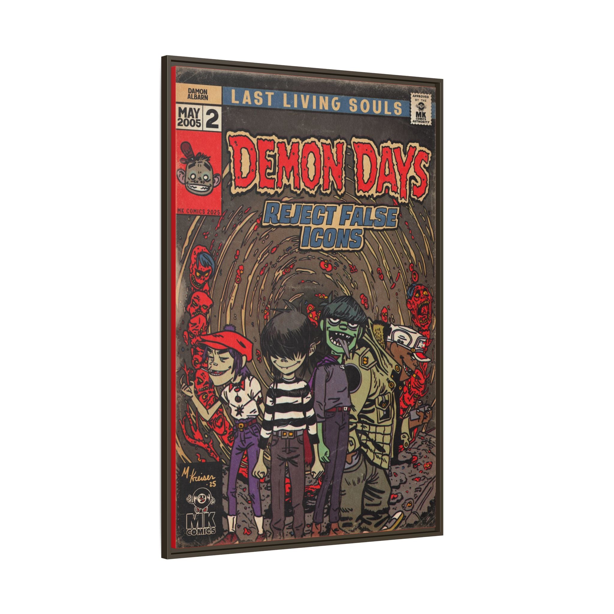 Demon Days - Matte Canvas, Framed (Multi-color)