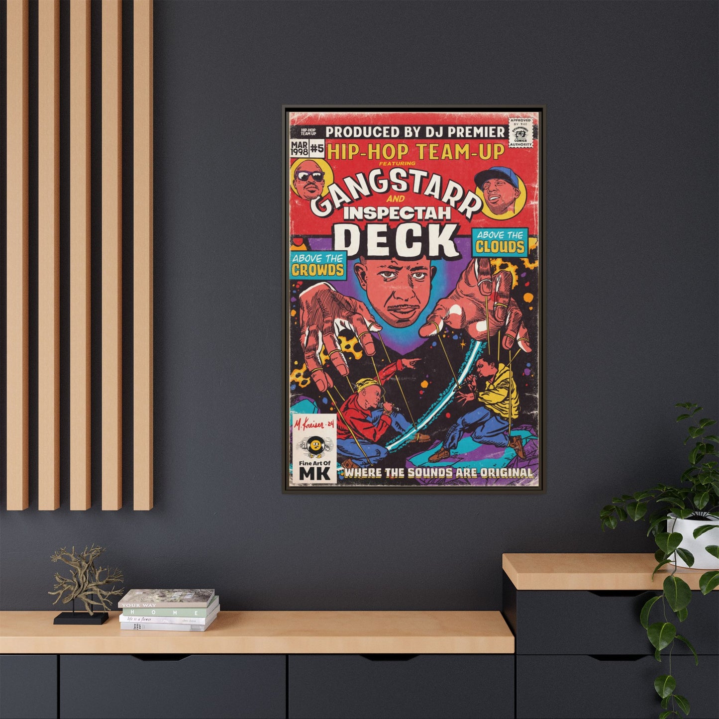 Gang Starr & Inspectah Deck - Above The Clouds - Gallery Canvas Wraps, Vertical Frame
