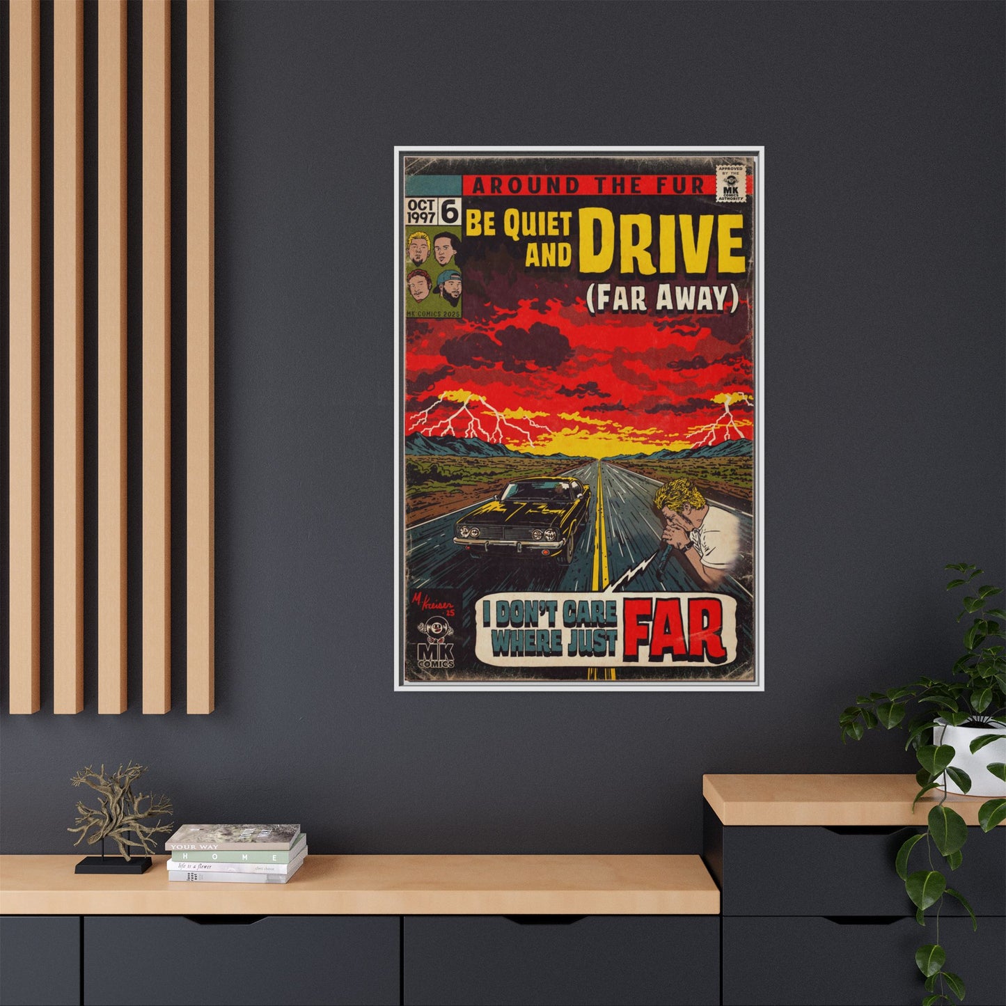 Be Quiet and Drive - Matte Canvas, Framed (Multi-color)