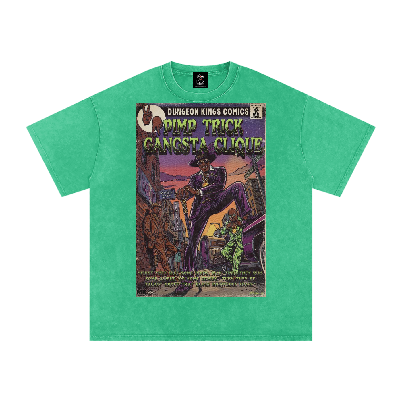 Pimp Trick Gangsta Clique - Snow Washed Oversized Cotton T-Shirt