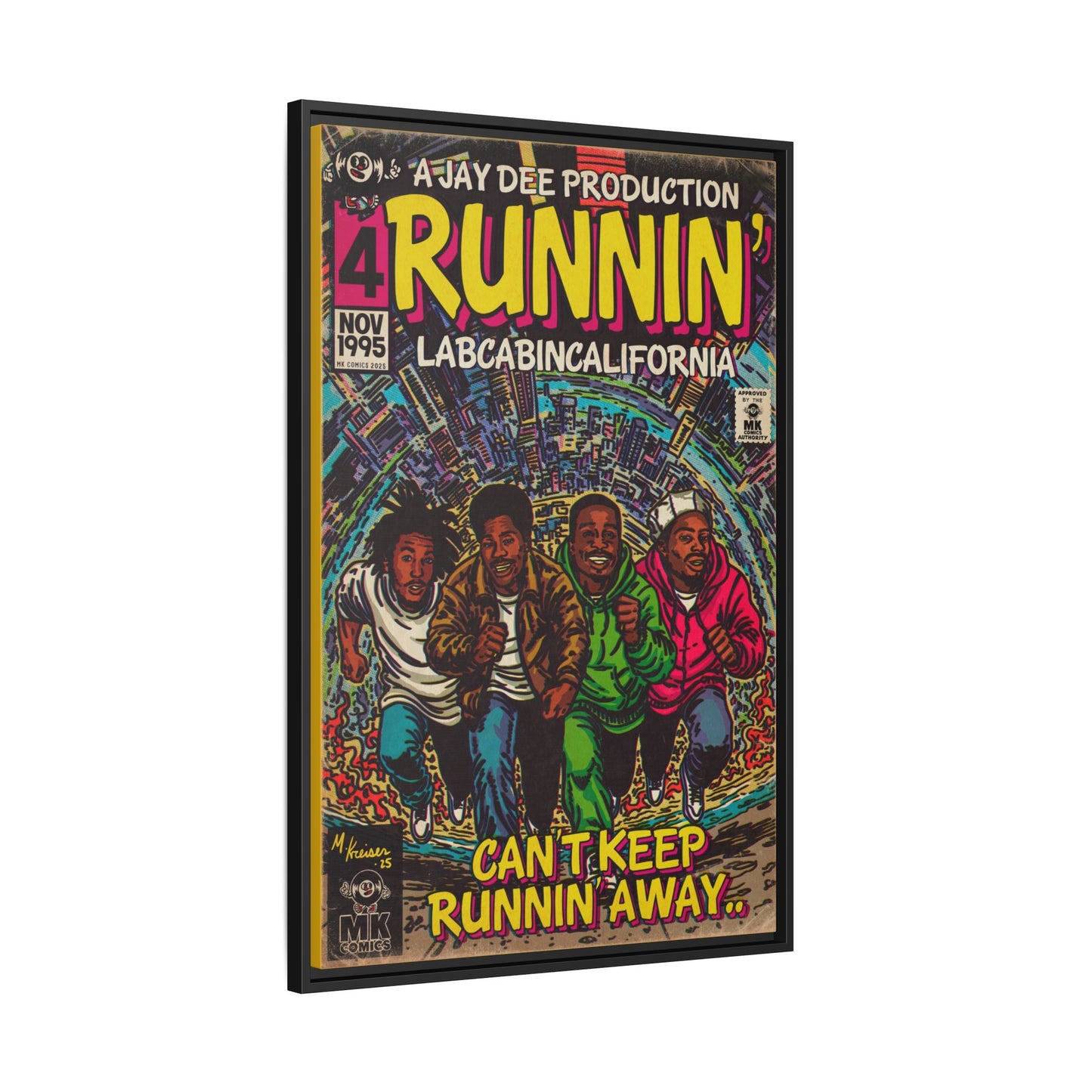 Runnin' - Matte Canvas, Framed (Multi-color)