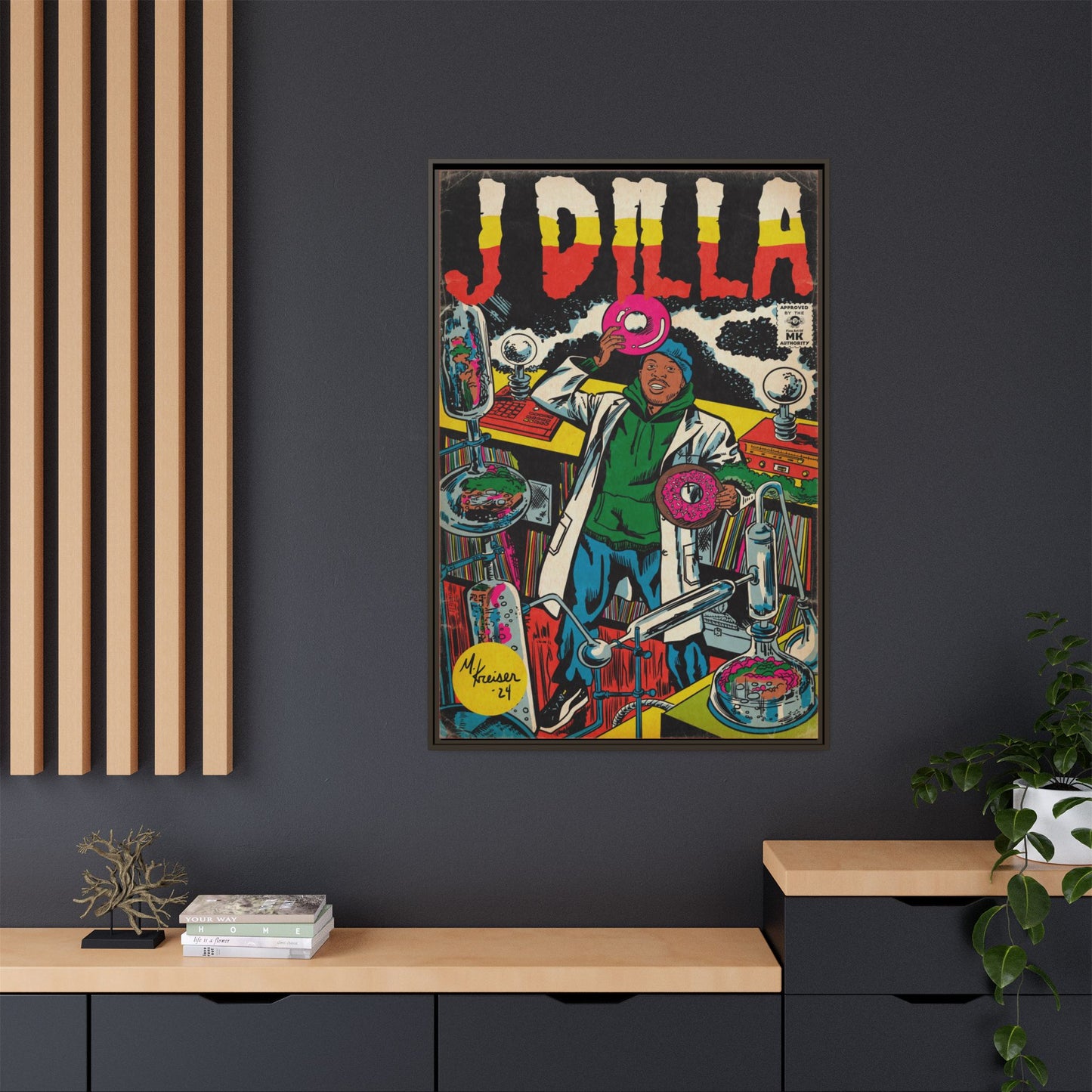 J Dilla - Comic Book Art - Gallery Canvas Wraps, Vertical Frame